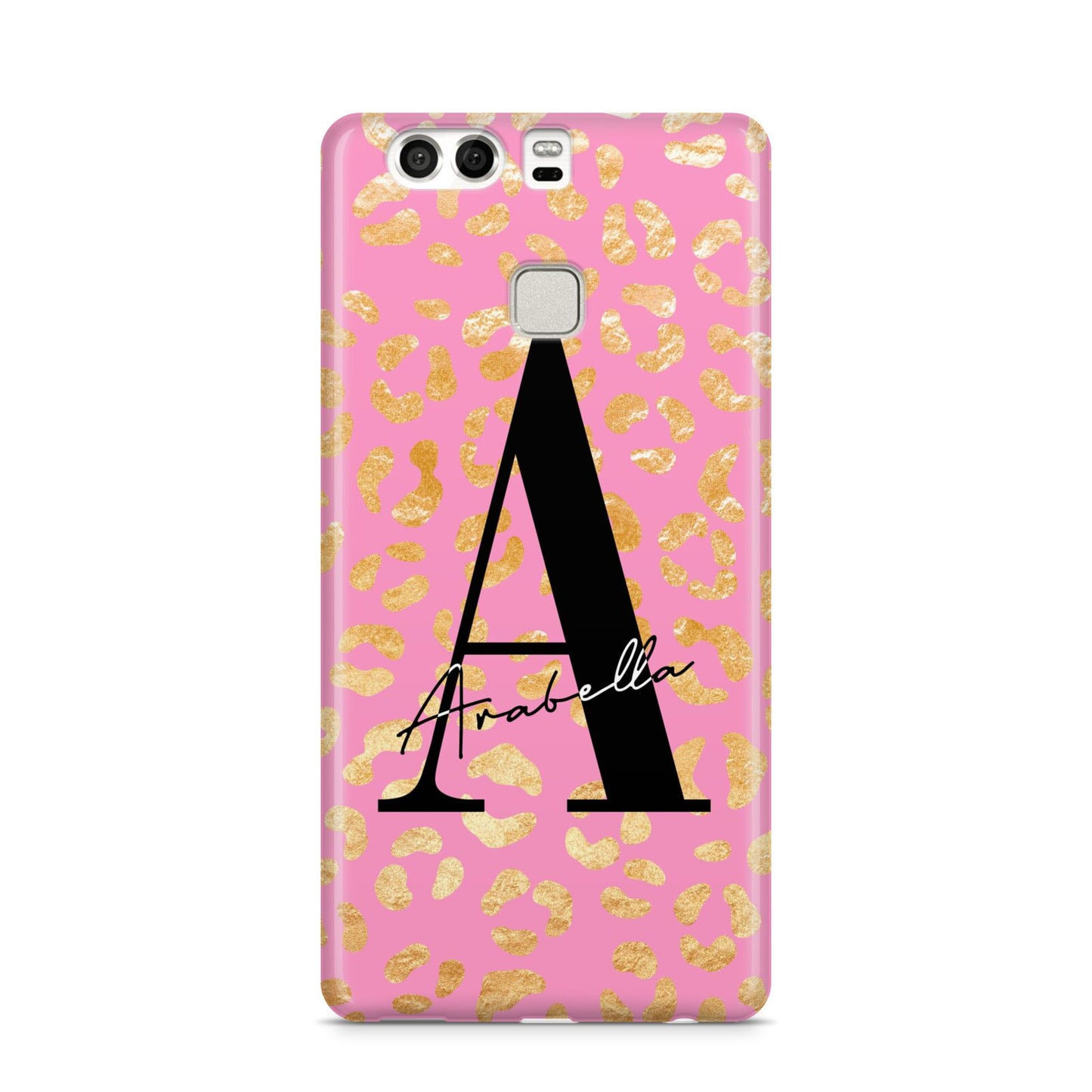 Personalised Pink Gold Leopard Print Huawei P9 Case