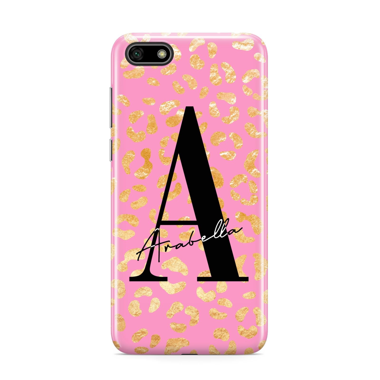 Personalised Pink Gold Leopard Print Huawei Y5 Prime 2018 Phone Case