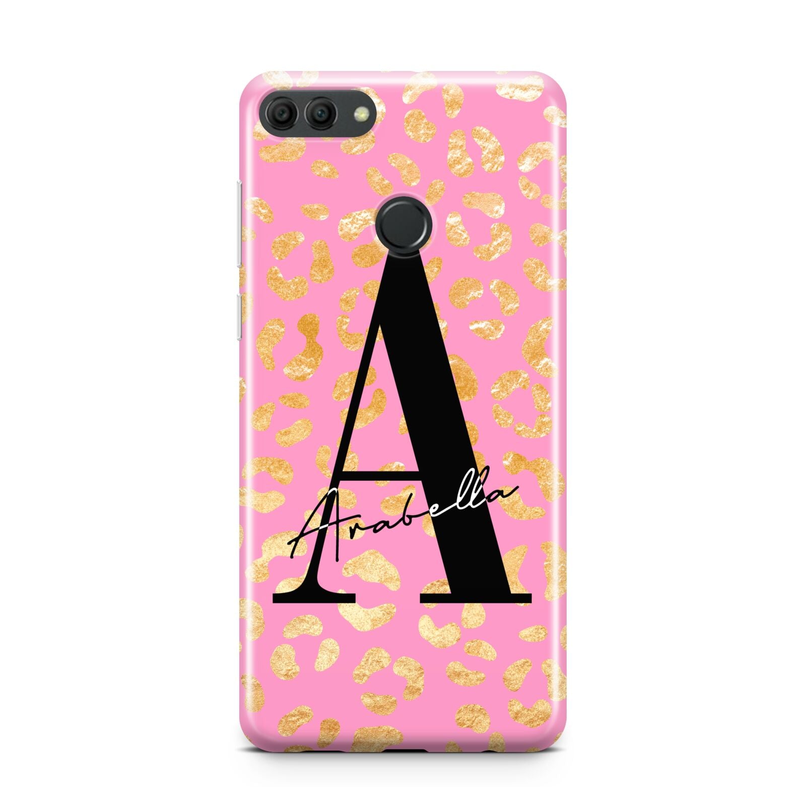 Personalised Pink Gold Leopard Print Huawei Y9 2018