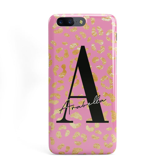 Personalised Pink Gold Leopard Print OnePlus Case