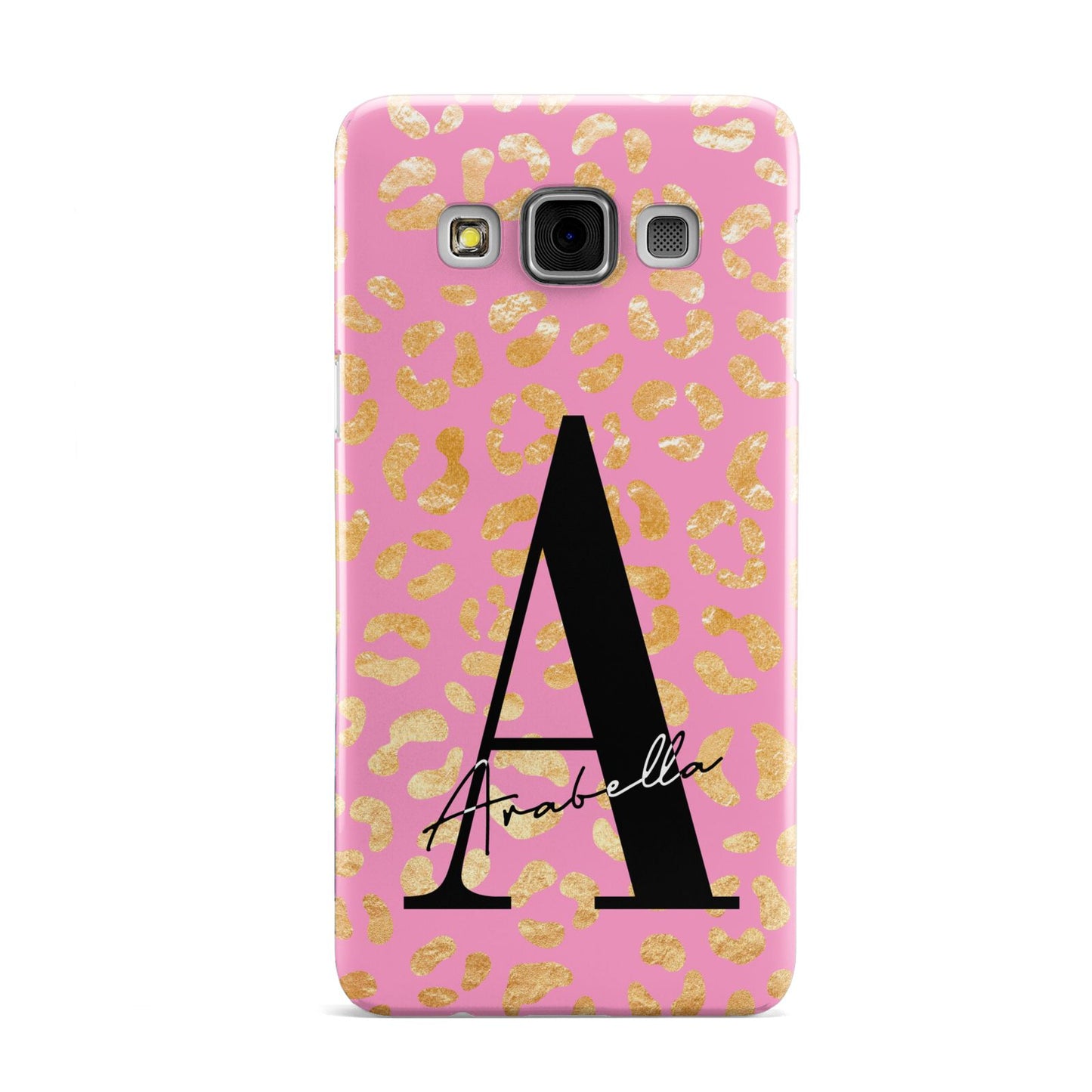 Personalised Pink Gold Leopard Print Samsung Galaxy A3 Case