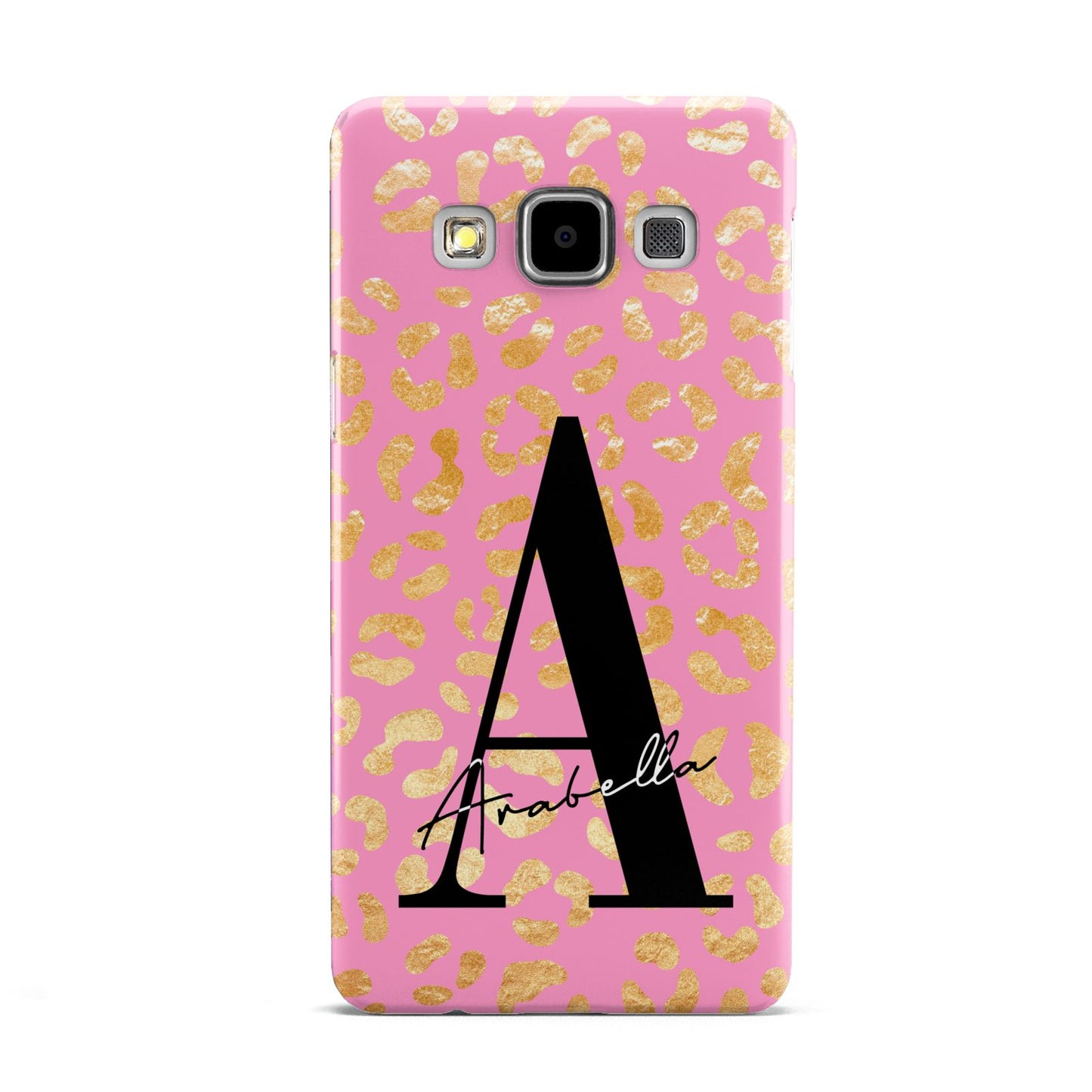 Personalised Pink Gold Leopard Print Samsung Galaxy A5 Case