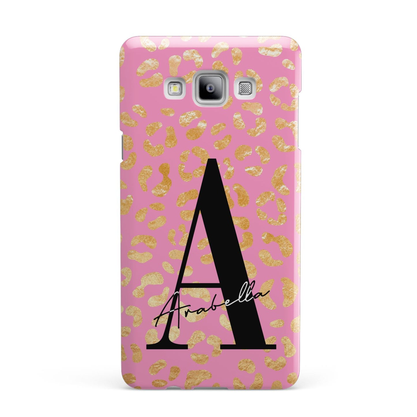 Personalised Pink Gold Leopard Print Samsung Galaxy A7 2015 Case