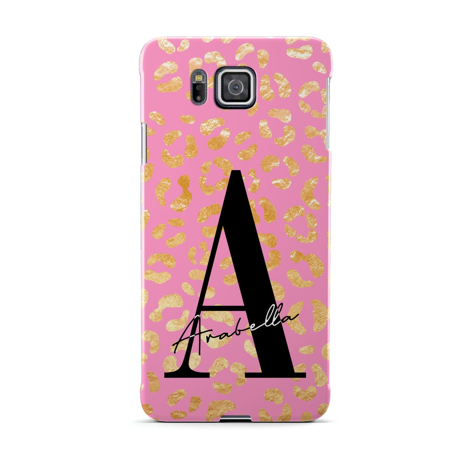 Personalised Pink Gold Leopard Print Samsung Galaxy Alpha Case