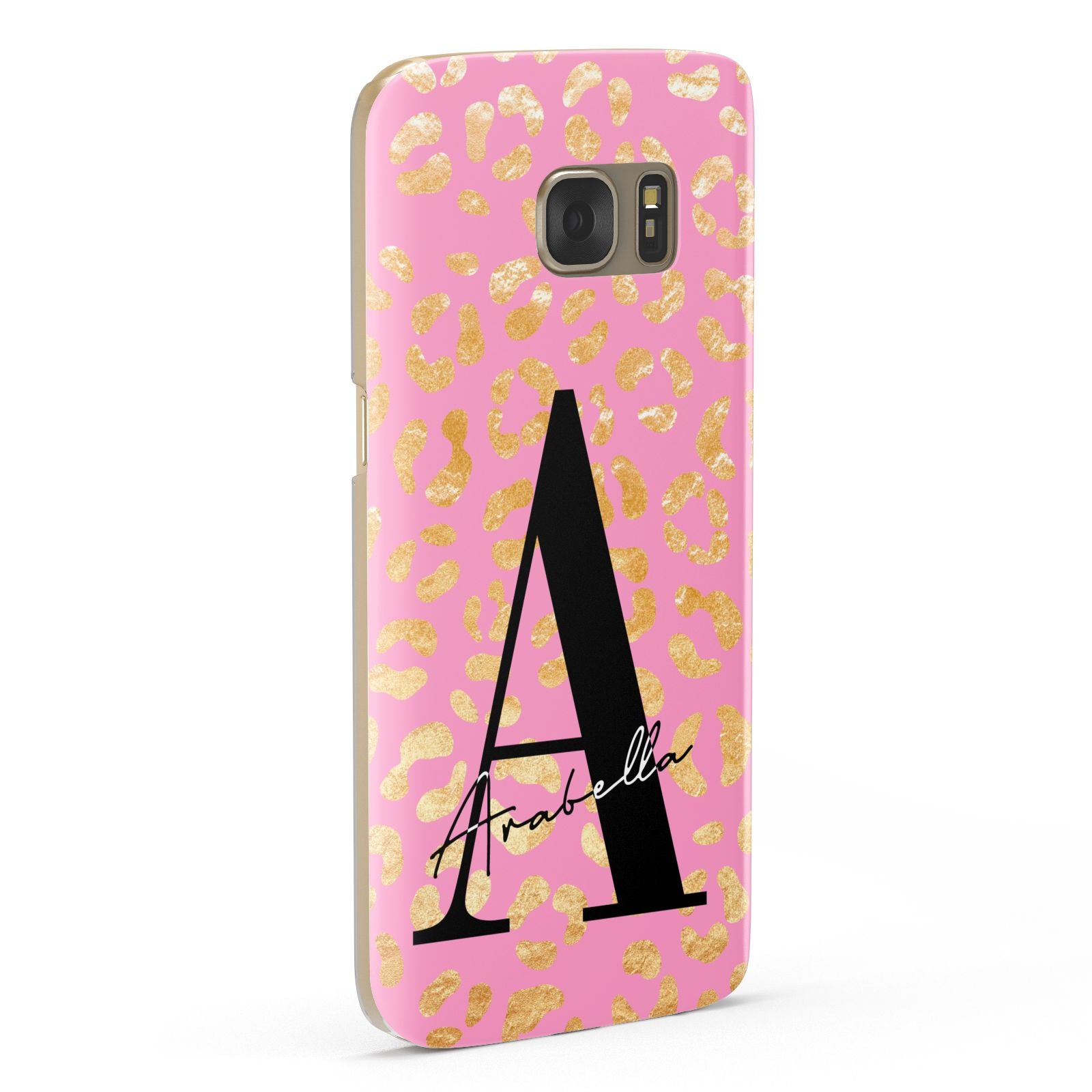 Personalised Pink Gold Leopard Print Samsung Galaxy Case Fourty Five Degrees