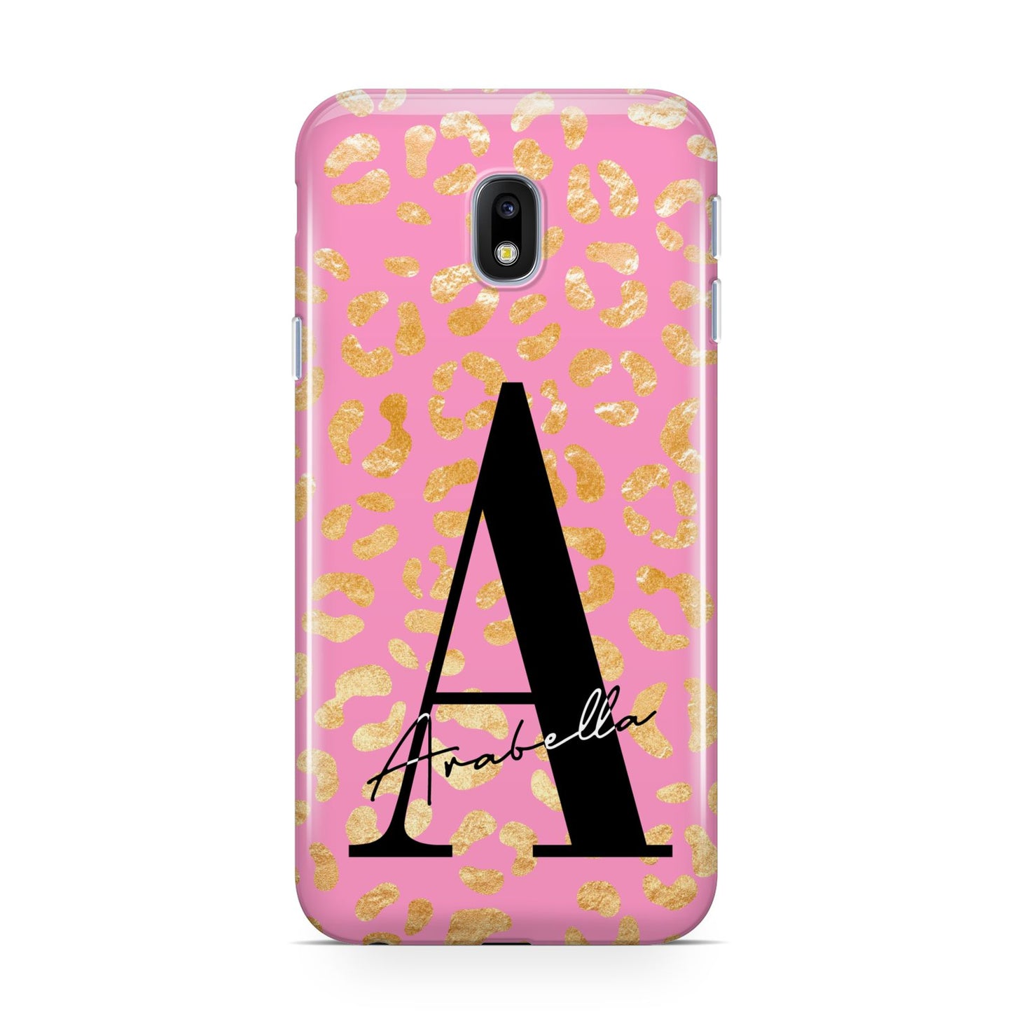 Personalised Pink Gold Leopard Print Samsung Galaxy J3 2017 Case