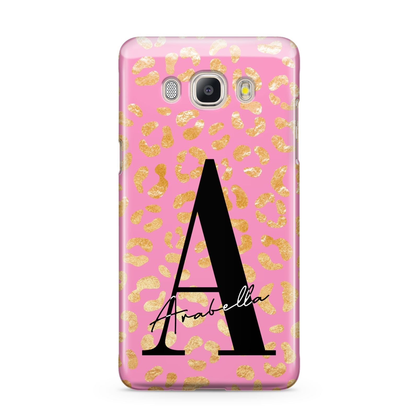 Personalised Pink Gold Leopard Print Samsung Galaxy J5 2016 Case