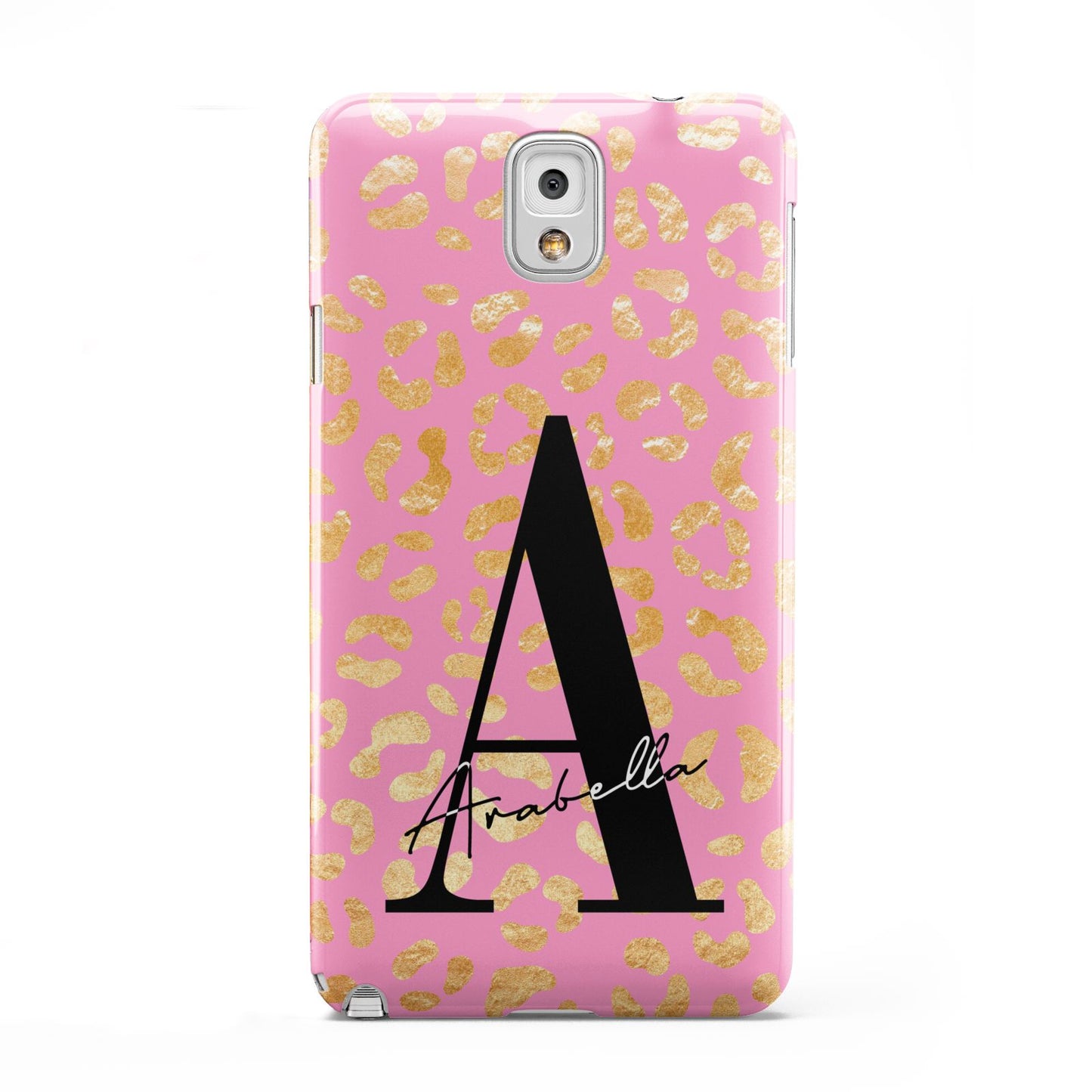 Personalised Pink Gold Leopard Print Samsung Galaxy Note 3 Case