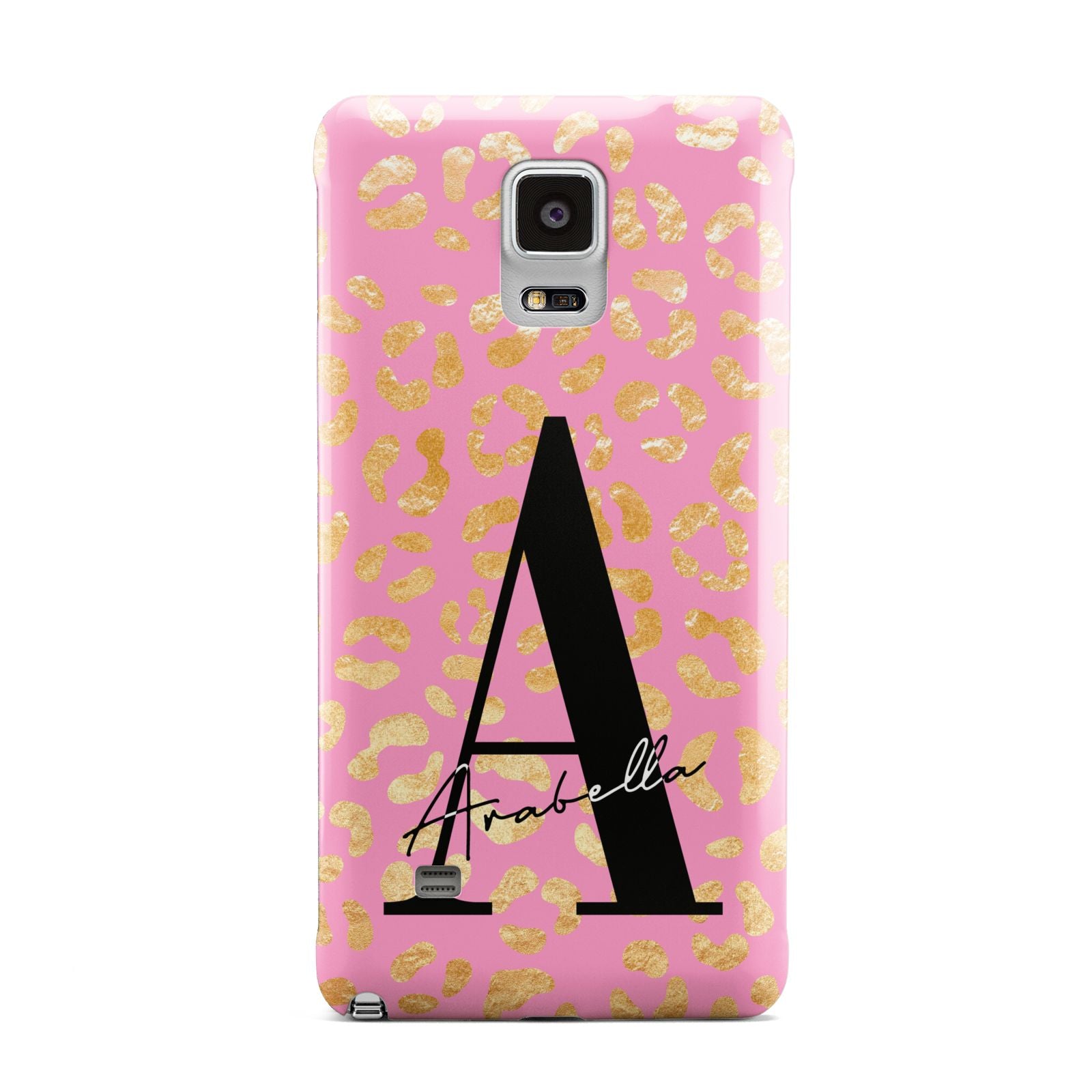 Personalised Pink Gold Leopard Print Samsung Galaxy Note 4 Case