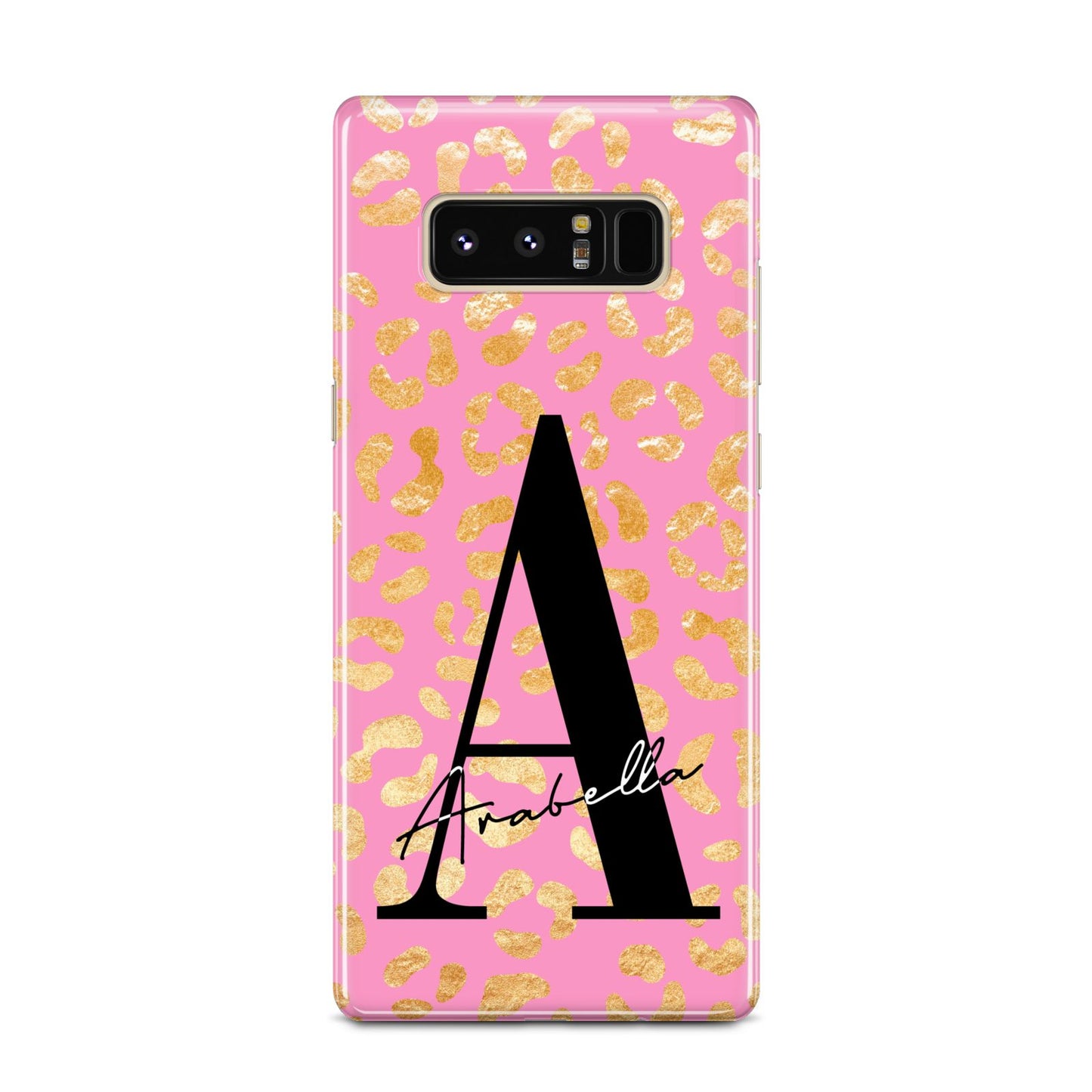 Personalised Pink Gold Leopard Print Samsung Galaxy Note 8 Case