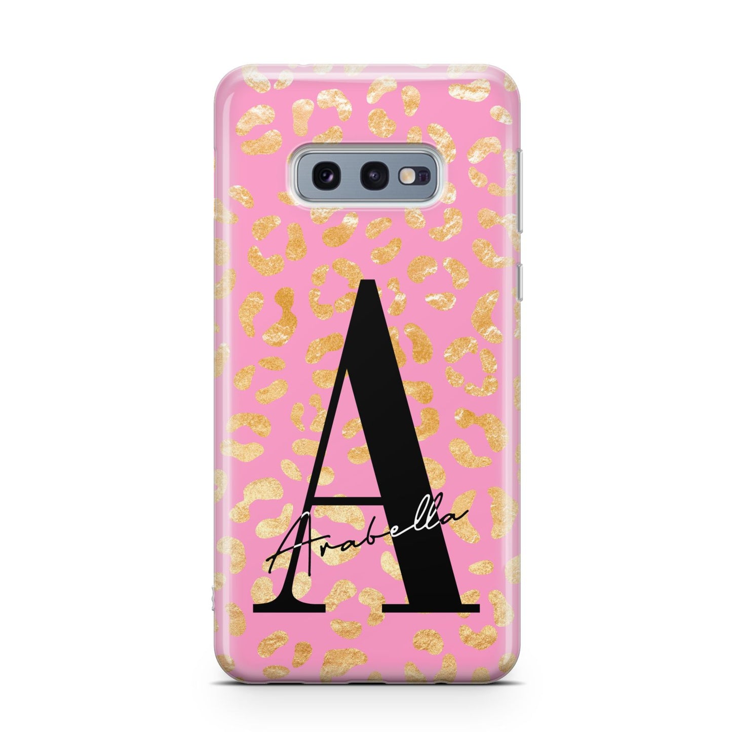 Personalised Pink Gold Leopard Print Samsung Galaxy S10E Case