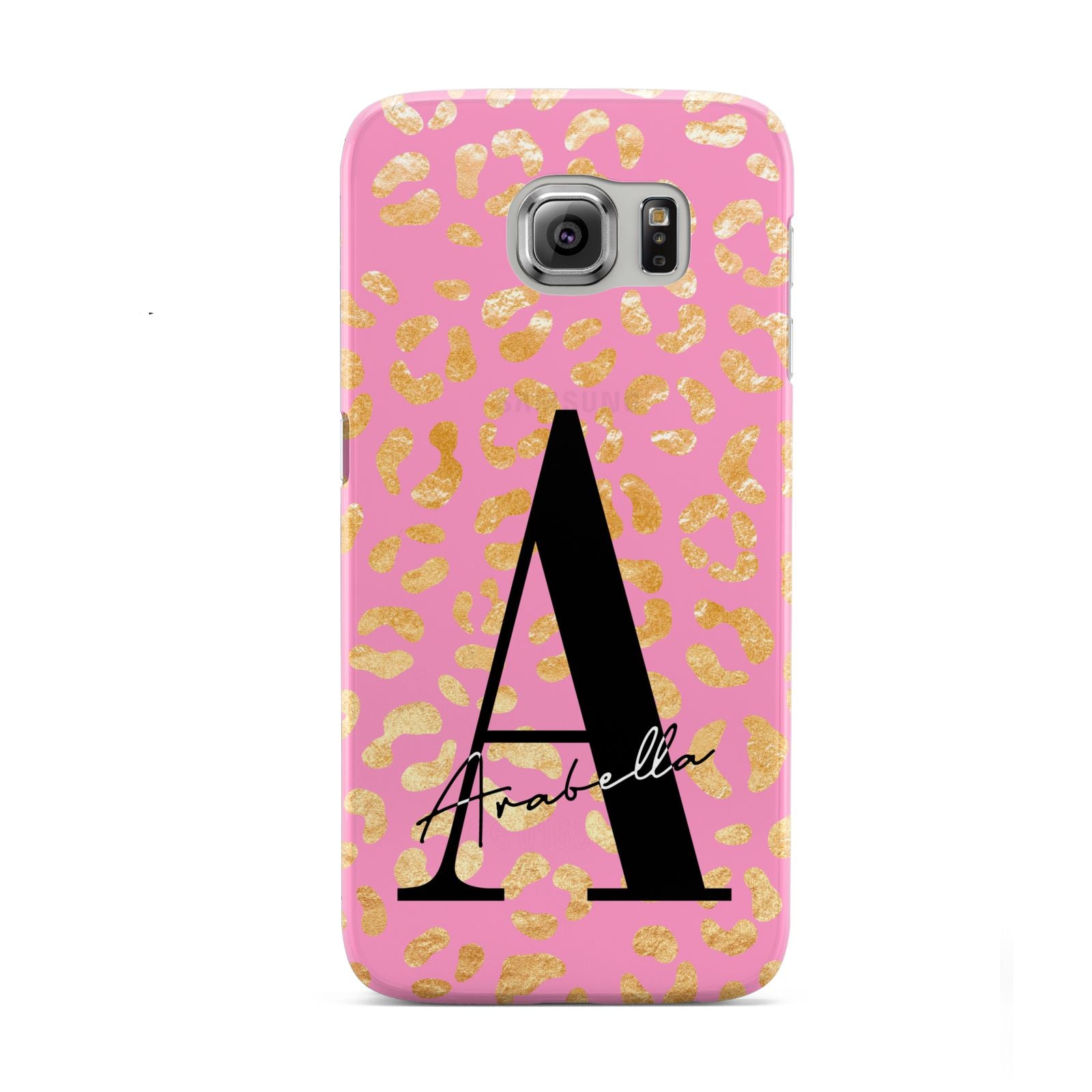 Personalised Pink Gold Leopard Print Samsung Galaxy S6 Case