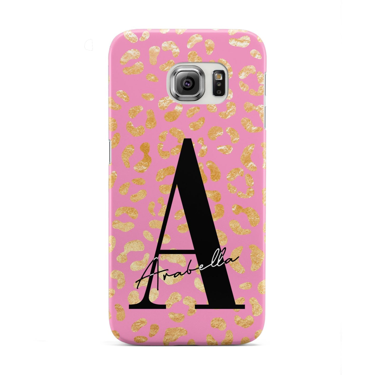 Personalised Pink Gold Leopard Print Samsung Galaxy S6 Edge Case