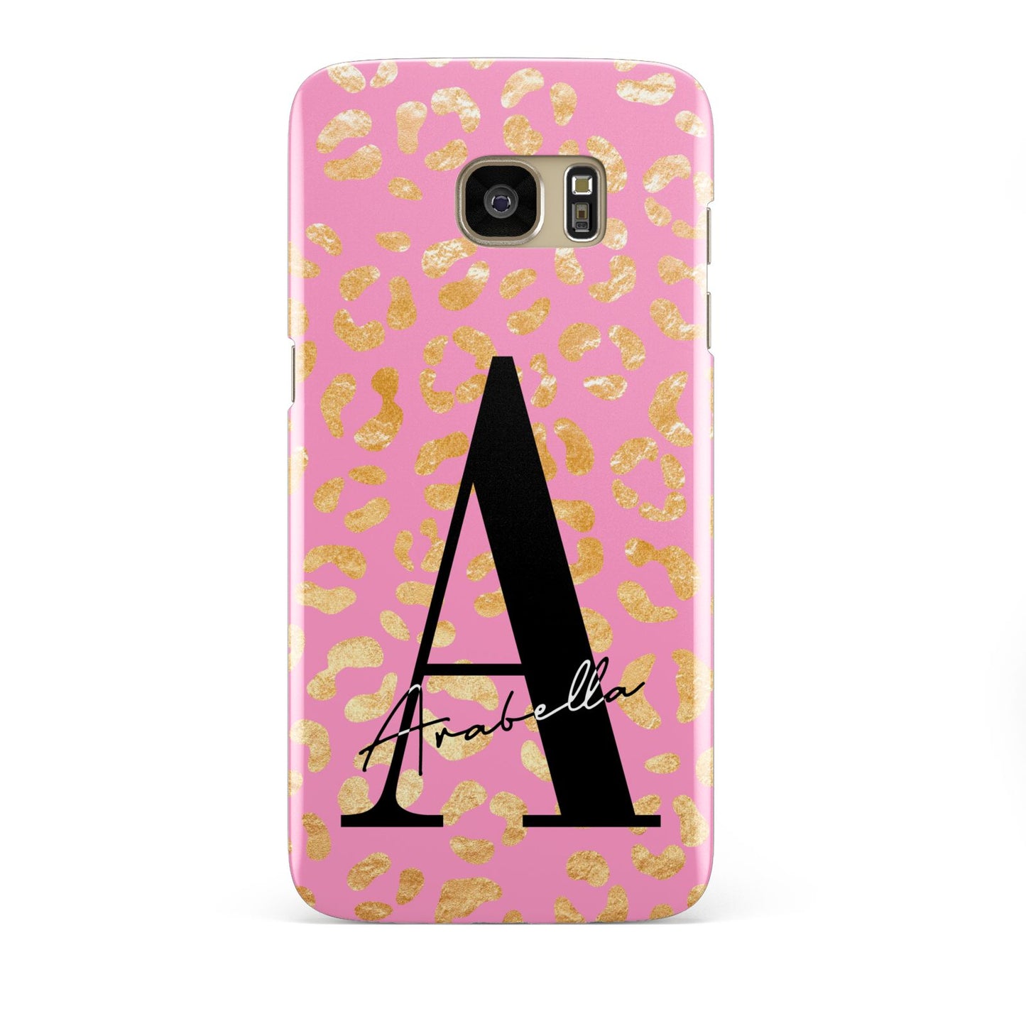 Personalised Pink Gold Leopard Print Samsung Galaxy S7 Edge Case