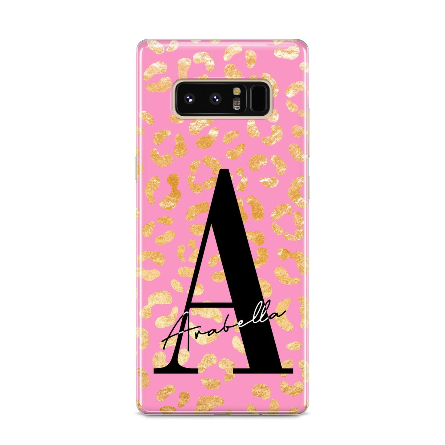 Personalised Pink Gold Leopard Print Samsung Galaxy S8 Case