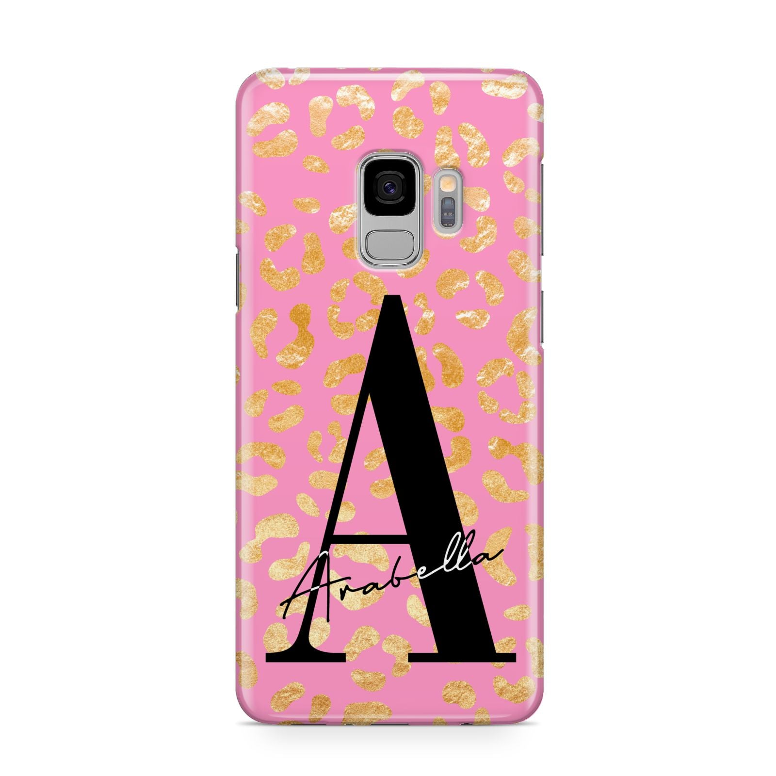 Personalised Pink Gold Leopard Print Samsung Galaxy S9 Case