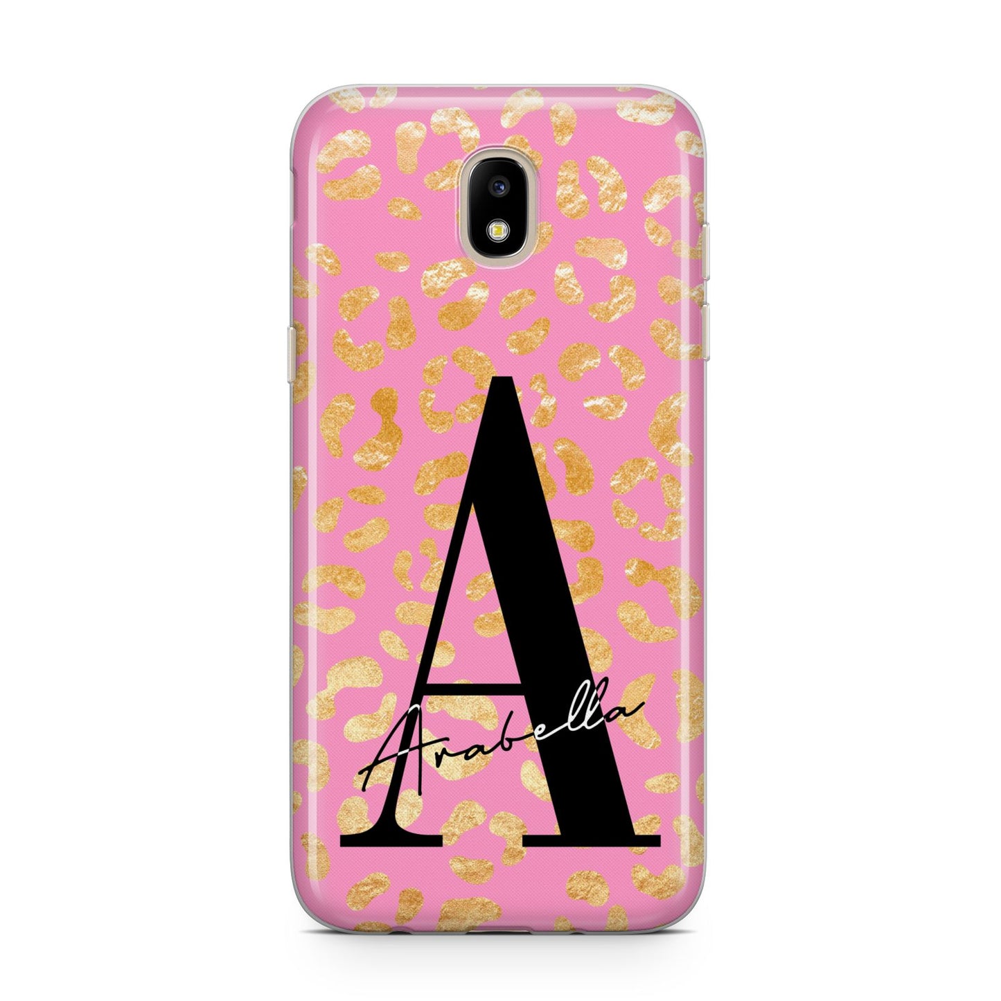 Personalised Pink Gold Leopard Print Samsung J5 2017 Case