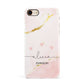 Personalised Pink Gold Marble Names Apple iPhone 7 8 3D Snap Case