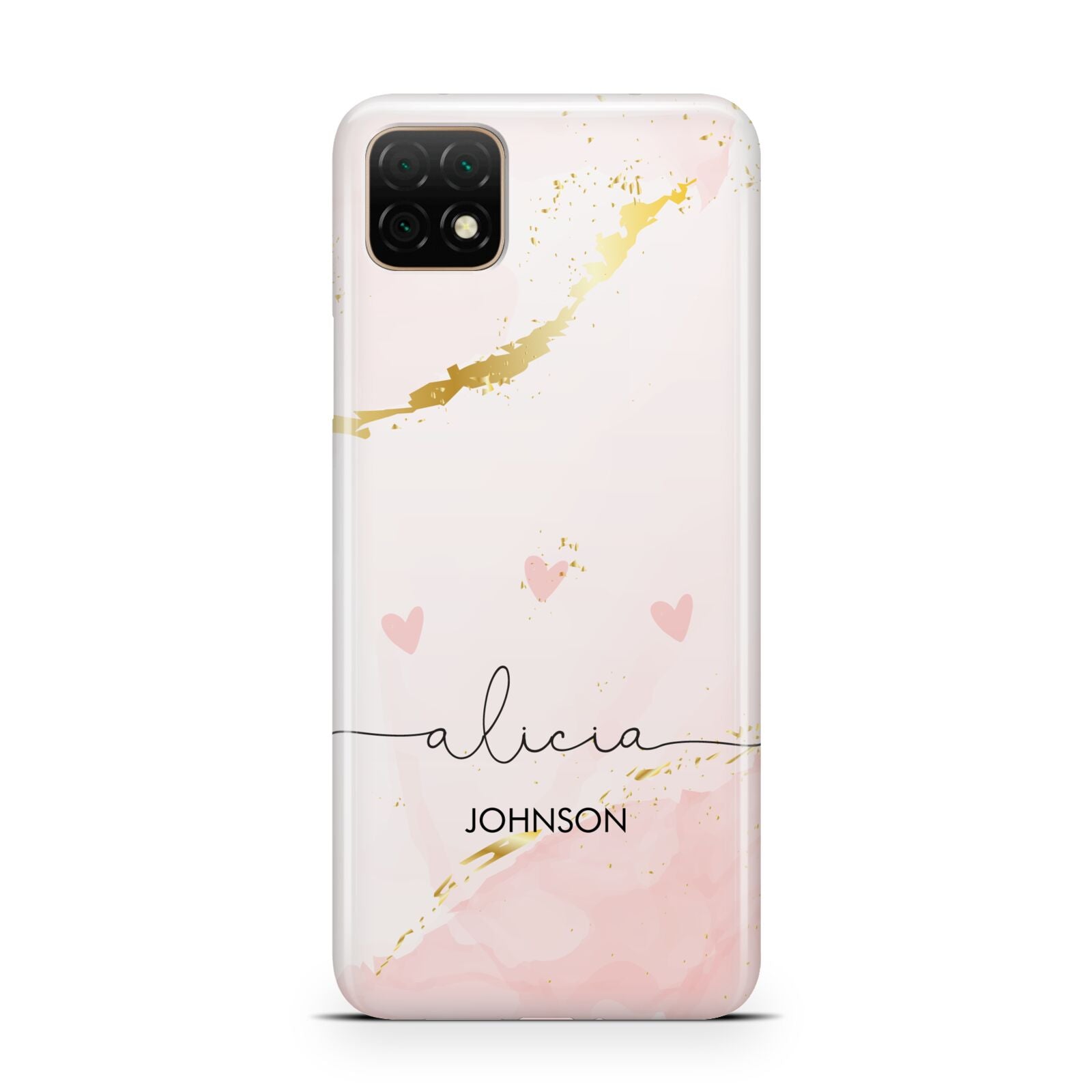 Personalised Pink Gold Marble Names Huawei Enjoy 20 Phone Case