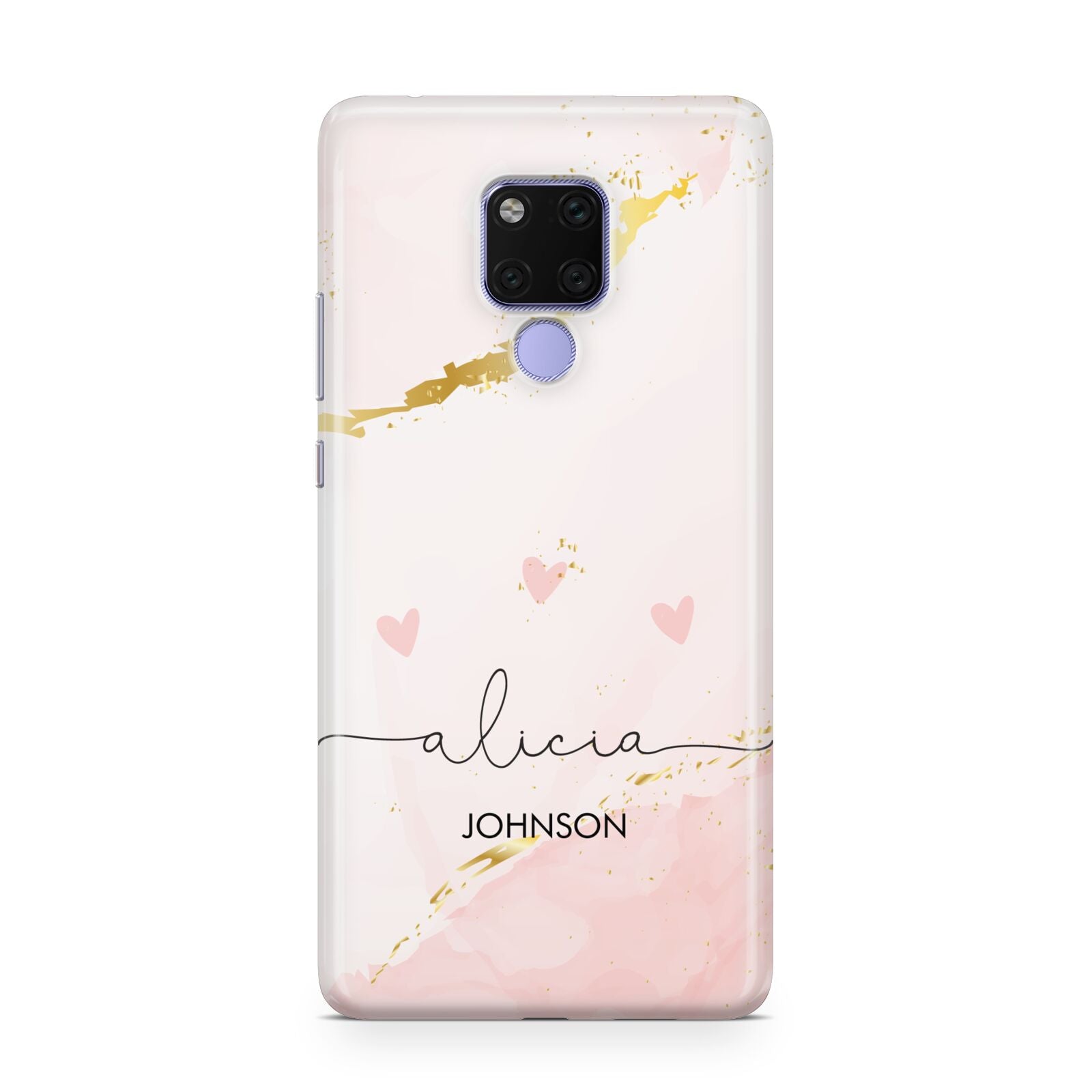 Personalised Pink Gold Marble Names Huawei Mate 20X Phone Case