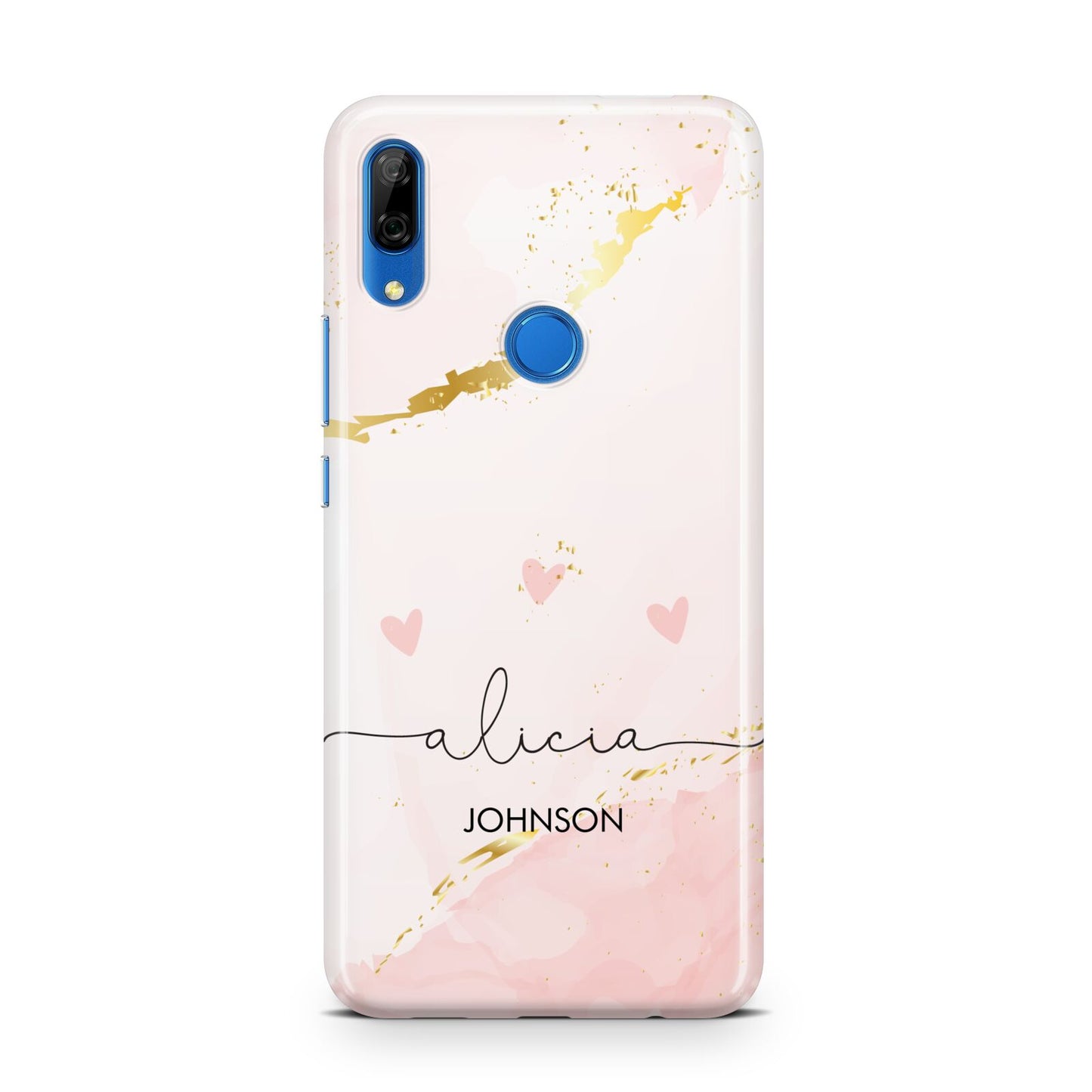 Personalised Pink Gold Marble Names Huawei P Smart Z