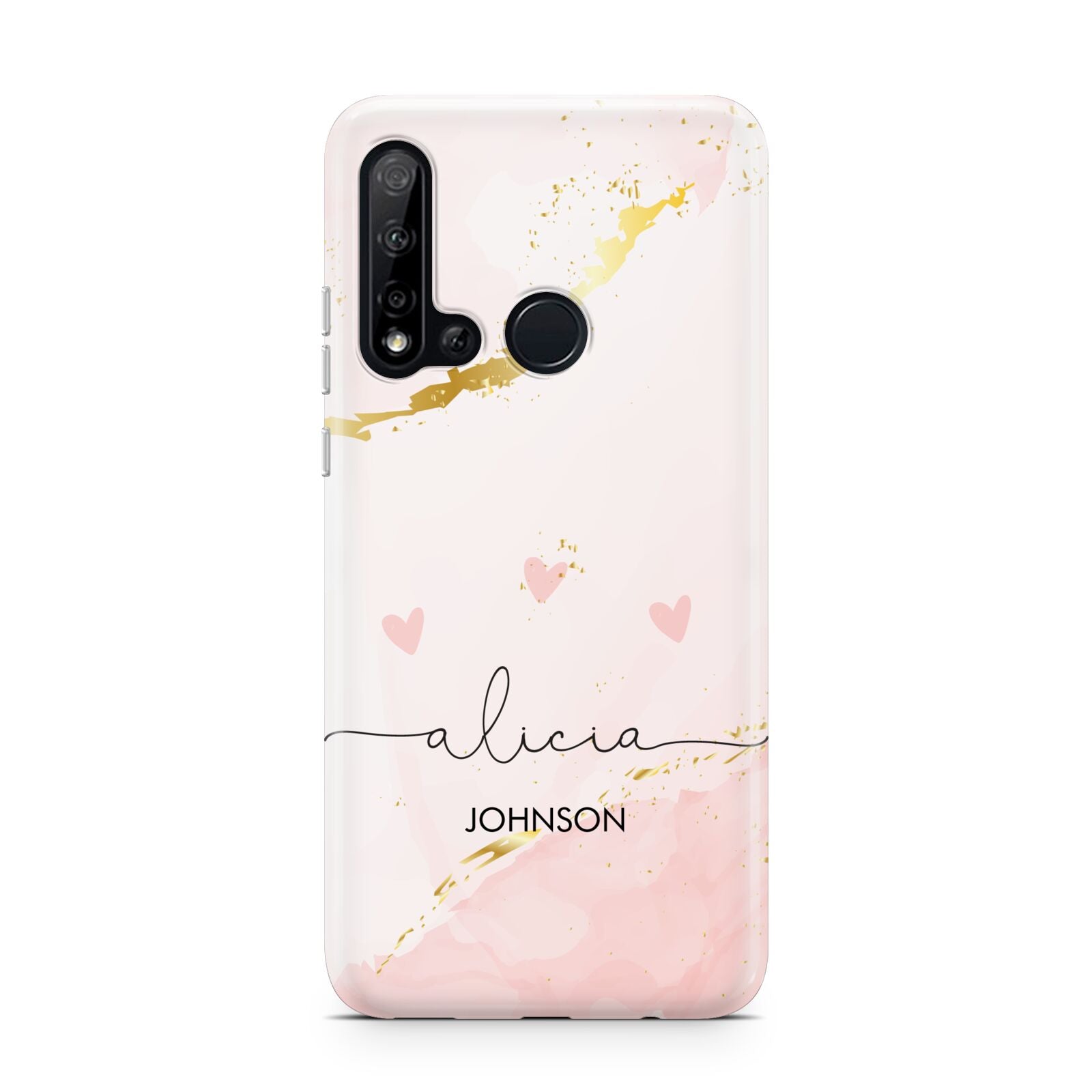 Personalised Pink Gold Marble Names Huawei P20 Lite 5G Phone Case