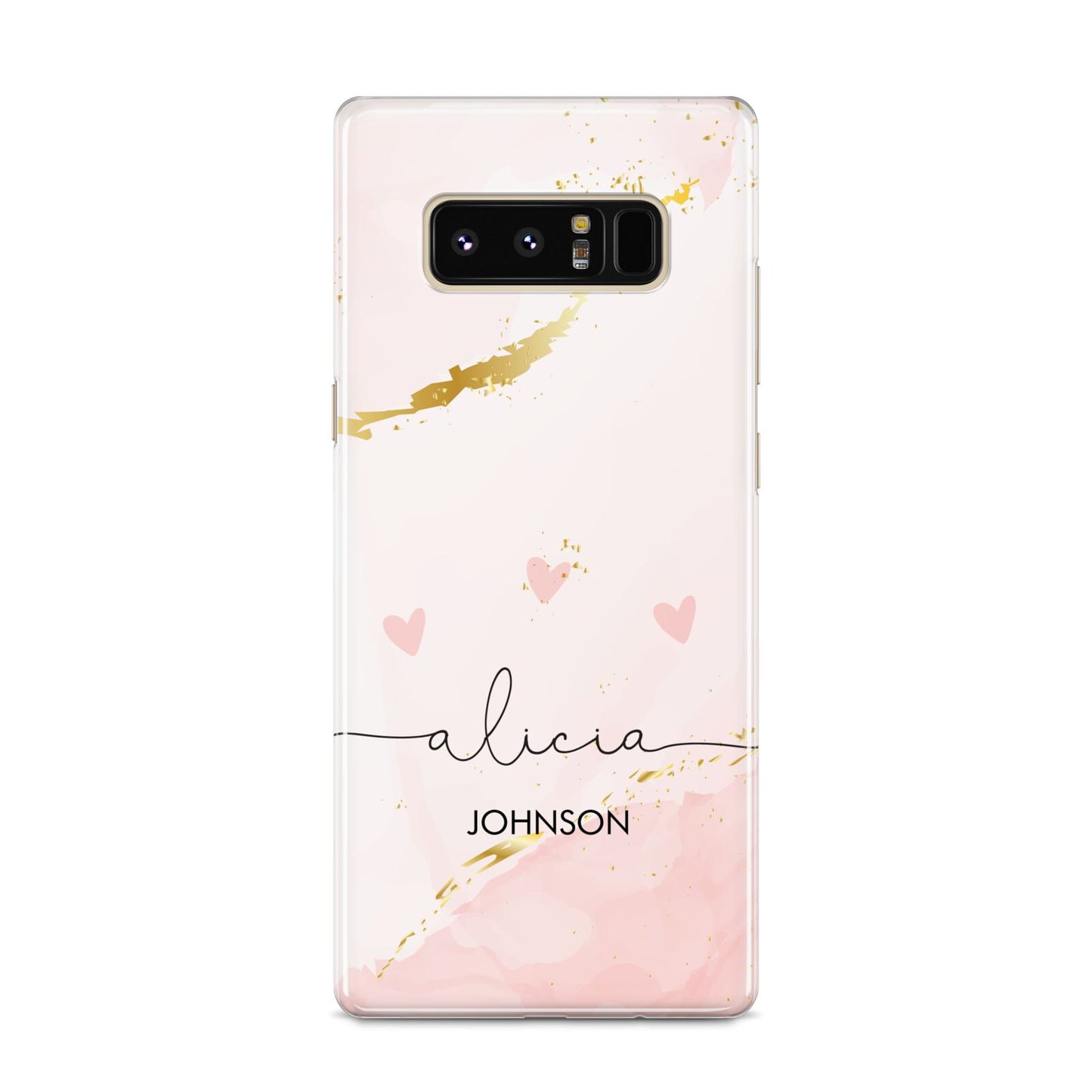 Personalised Pink Gold Marble Names Samsung Galaxy S8 Case