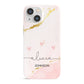 Personalised Pink Gold Marble Names iPhone 13 Mini Full Wrap 3D Snap Case