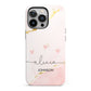 Personalised Pink Gold Marble Names iPhone 13 Pro Full Wrap 3D Tough Case