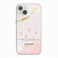 Personalised Pink Gold Marble Names iPhone 13 TPU Impact Case with White Edges