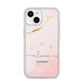 Personalised Pink Gold Marble Names iPhone 14 Glitter Tough Case Starlight