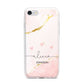 Personalised Pink Gold Marble Names iPhone 7 Bumper Case on Silver iPhone