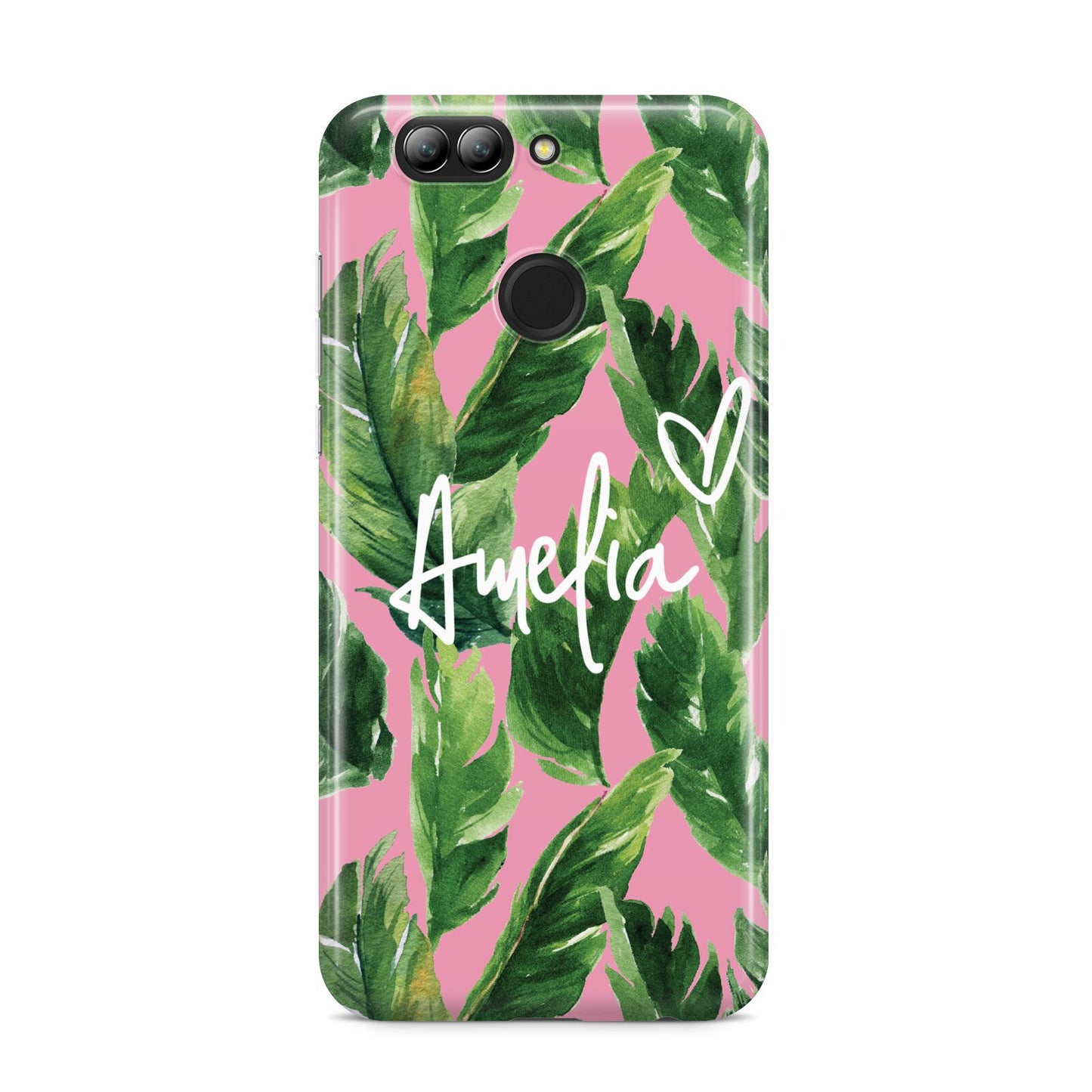 Personalised Pink Green Banana Leaf Huawei Nova 2s Phone Case