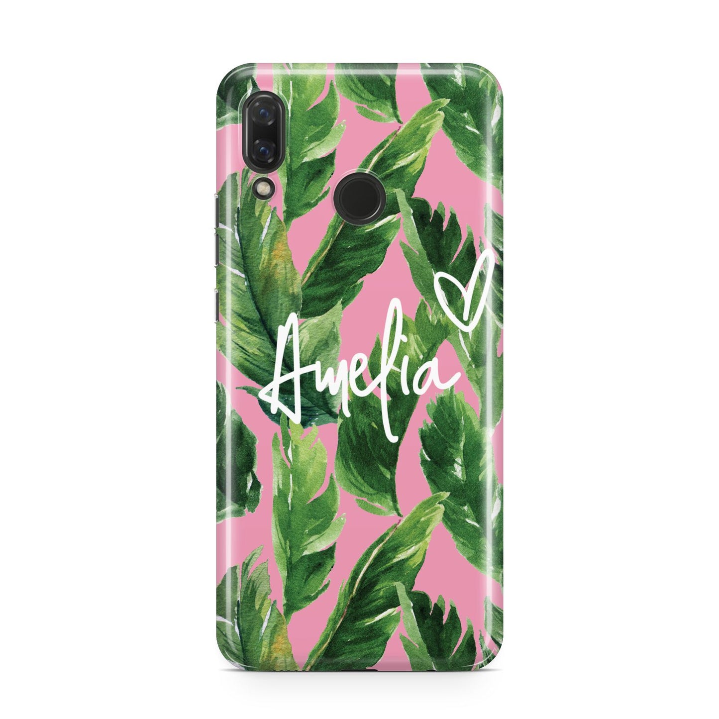 Personalised Pink Green Banana Leaf Huawei Nova 3 Phone Case