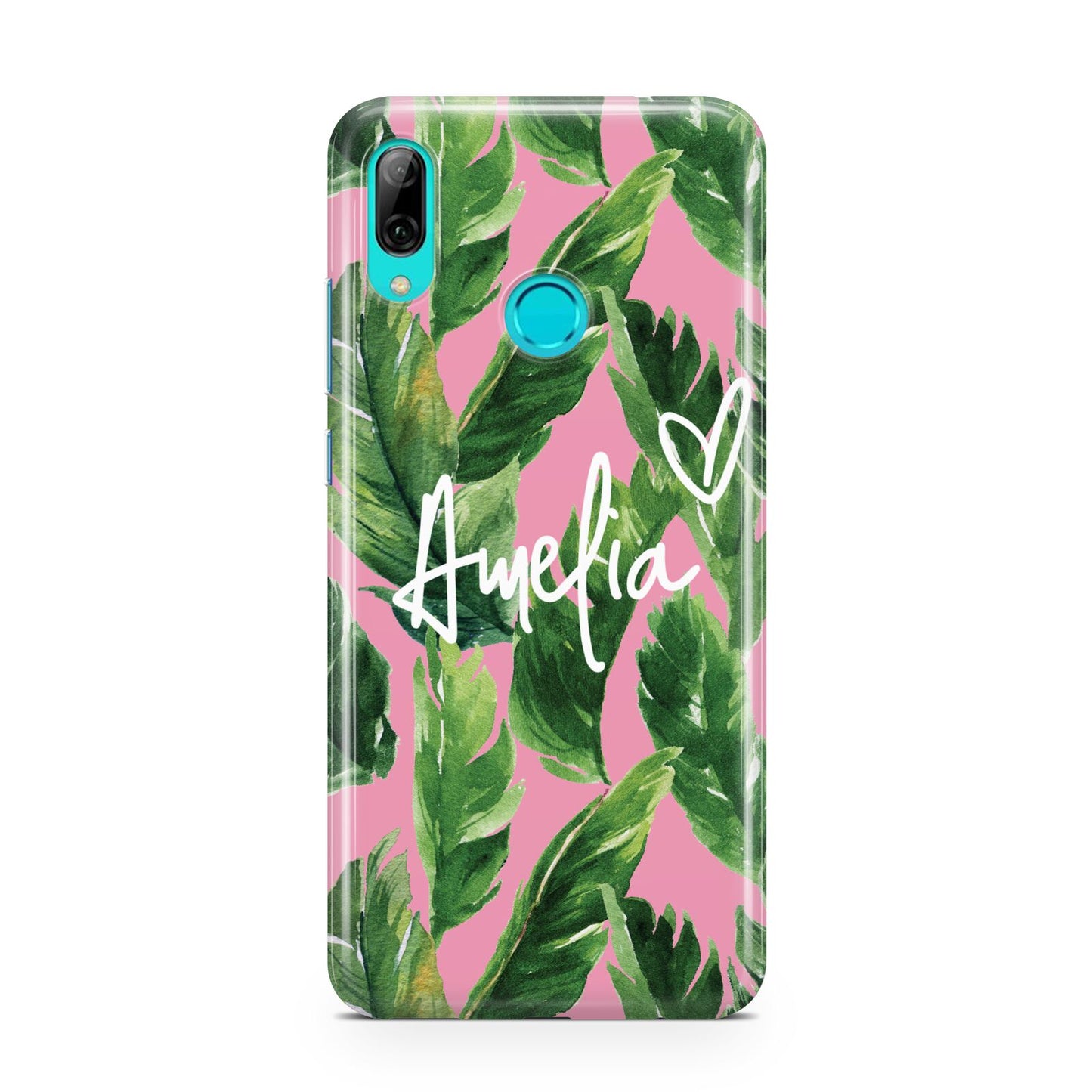 Personalised Pink Green Banana Leaf Huawei P Smart 2019 Case