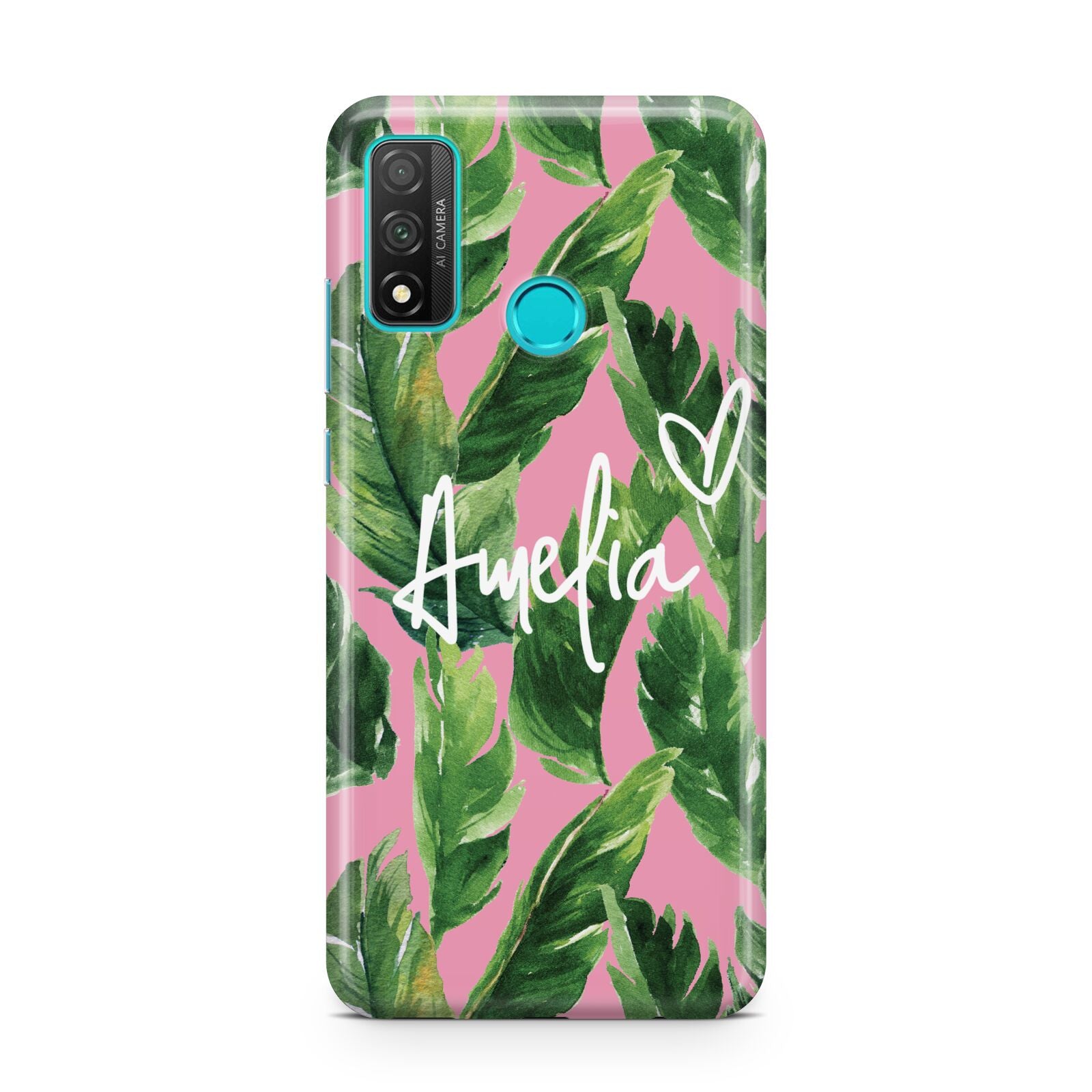 Personalised Pink Green Banana Leaf Huawei P Smart 2020