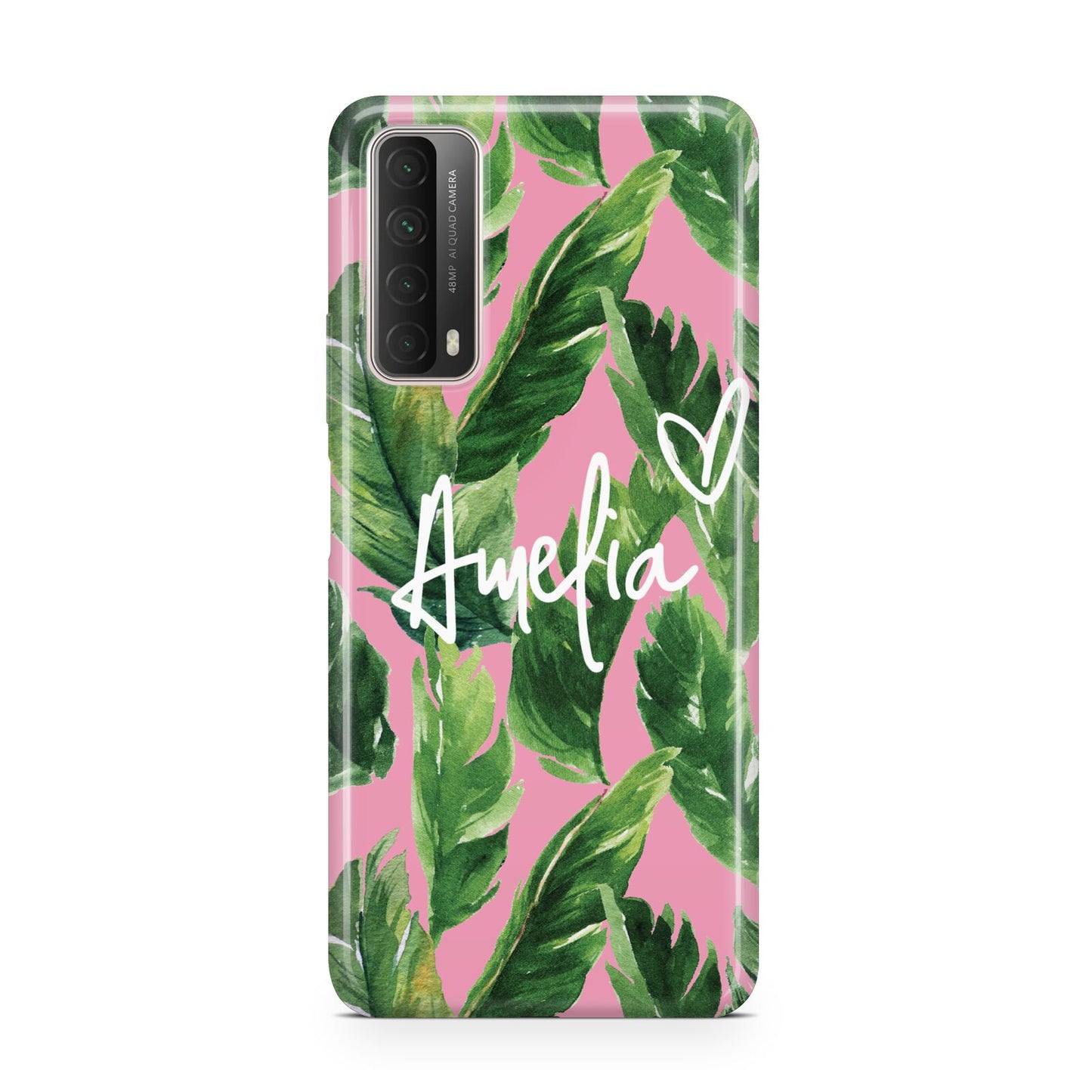 Personalised Pink Green Banana Leaf Huawei P Smart 2021