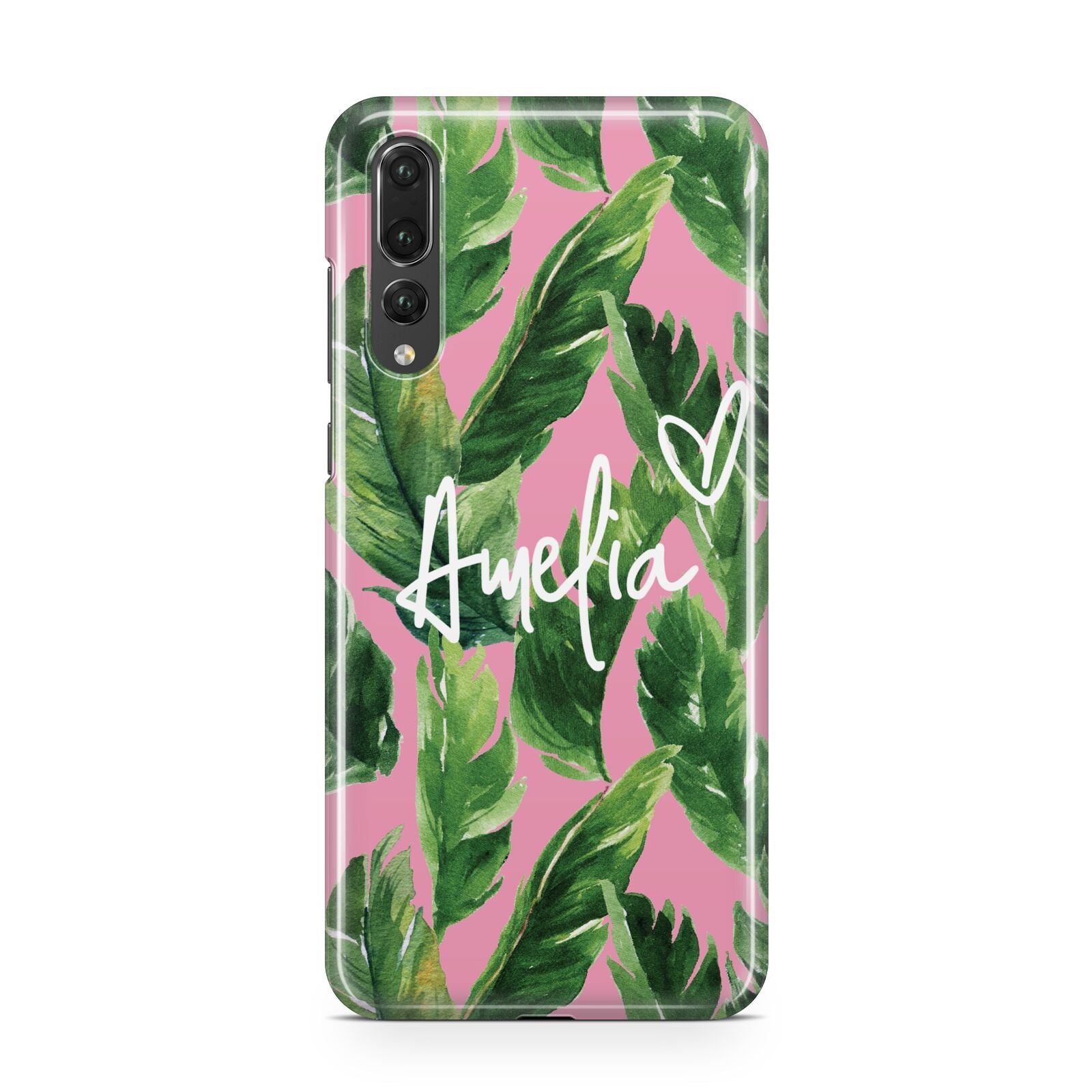 Personalised Pink Green Banana Leaf Huawei P20 Pro Phone Case