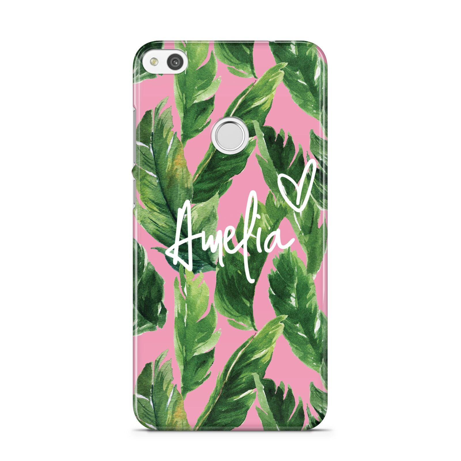 Personalised Pink Green Banana Leaf Huawei P8 Lite Case