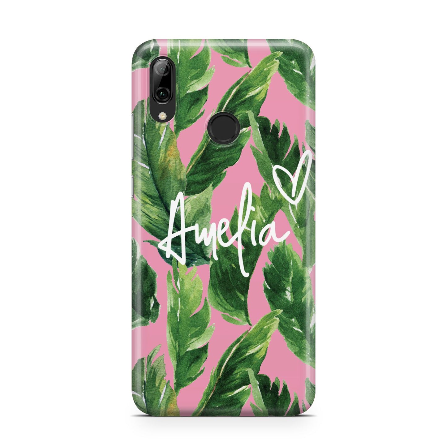 Personalised Pink Green Banana Leaf Huawei Y7 2019