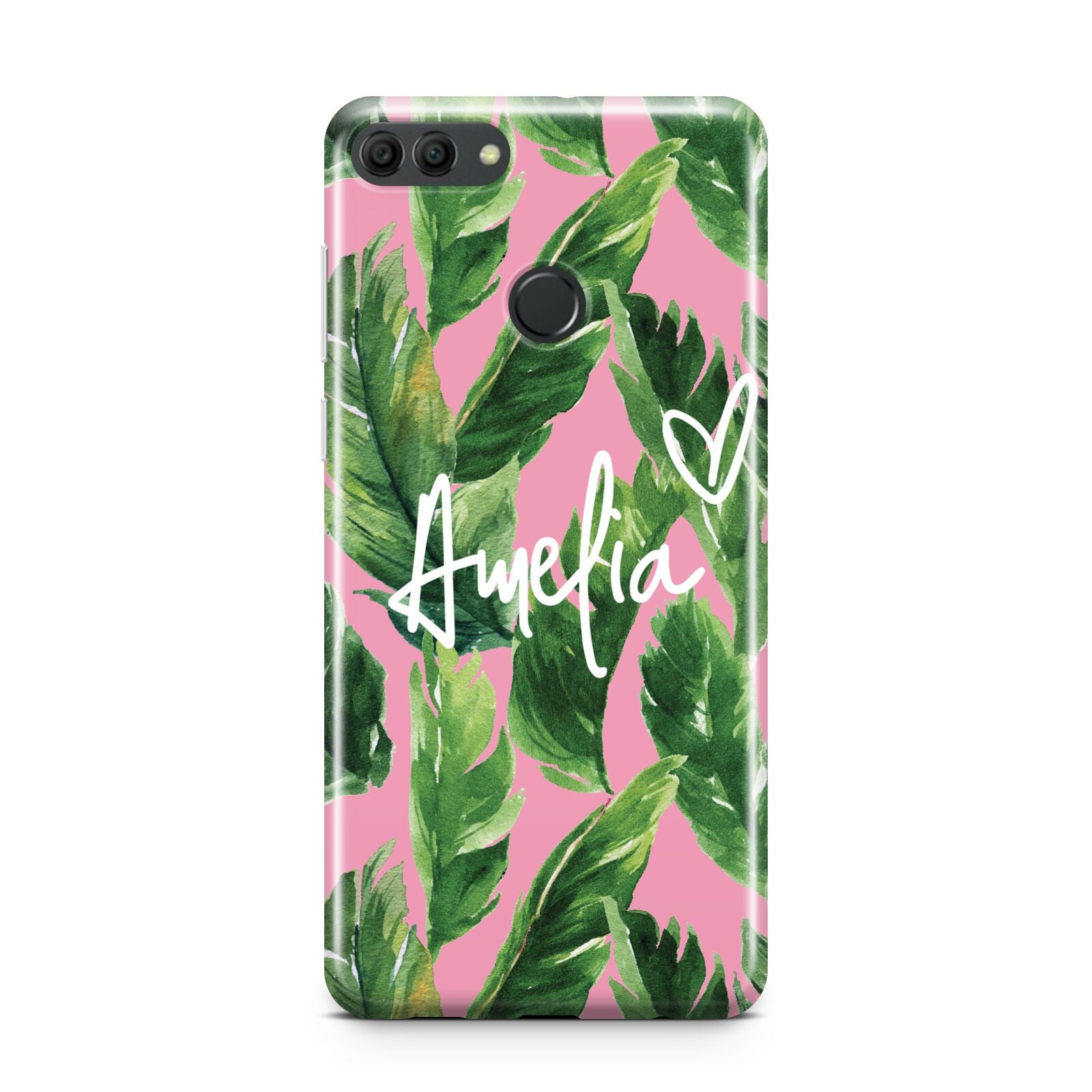 Personalised Pink Green Banana Leaf Huawei Y9 2018