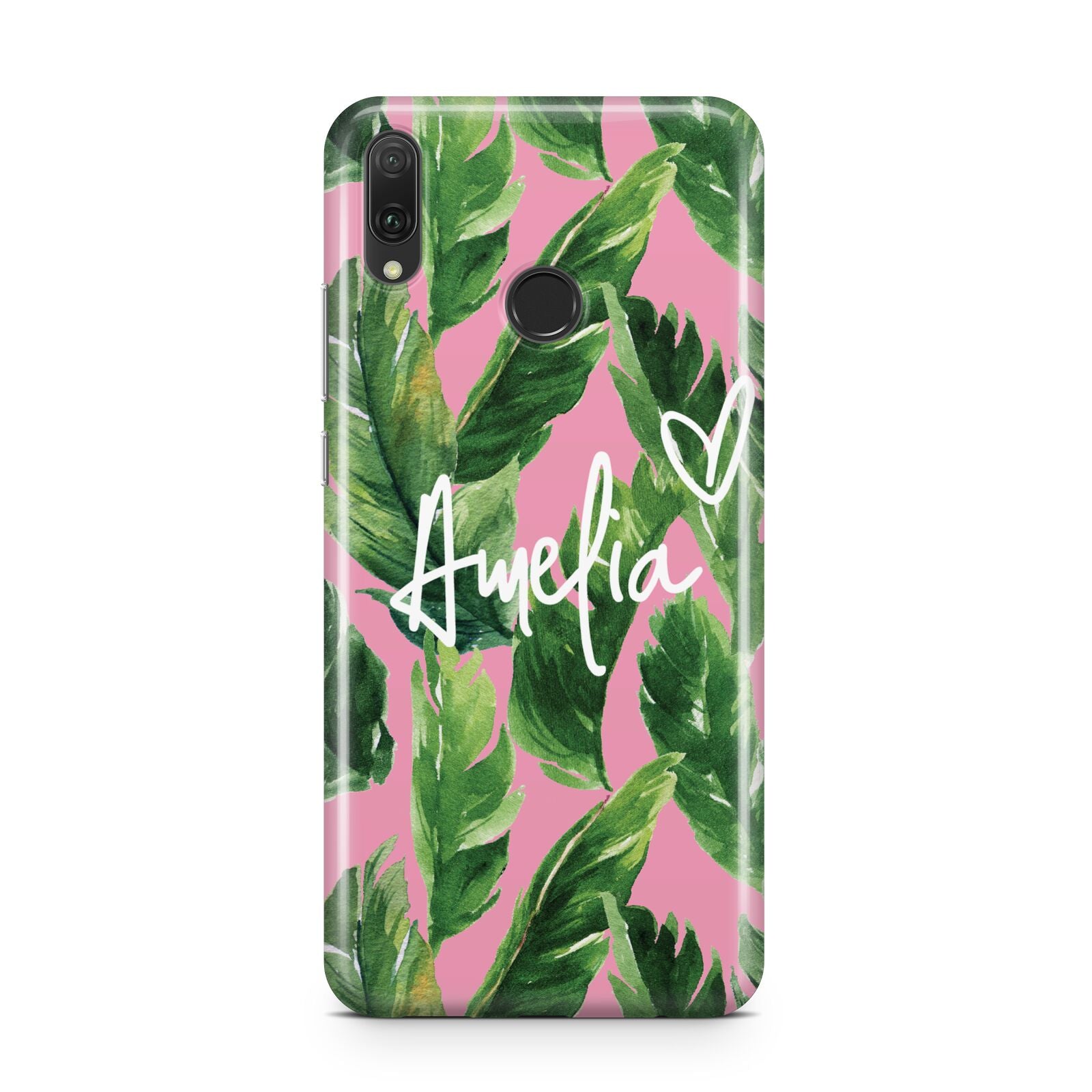 Personalised Pink Green Banana Leaf Huawei Y9 2019