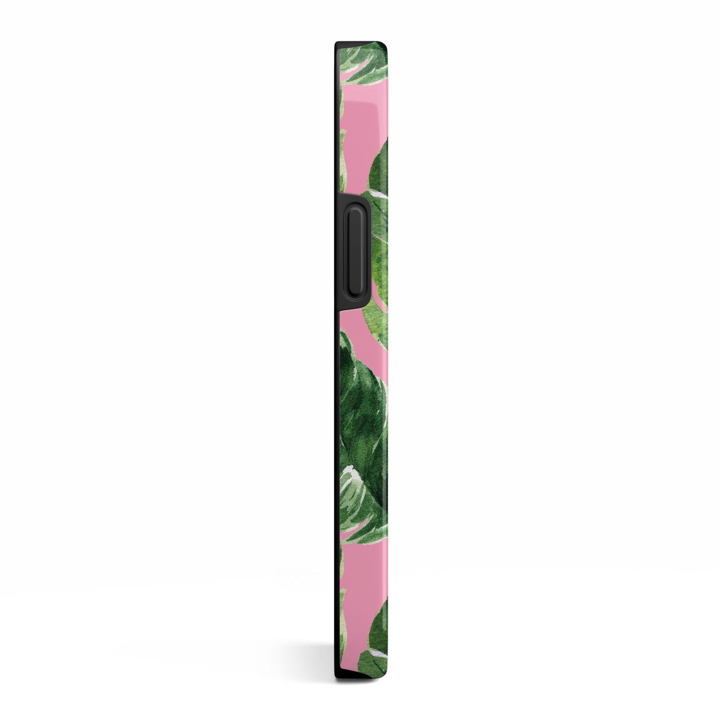 Personalised Pink Green Banana Leaf iPhone 13 Mini Side Image 3D Tough Case