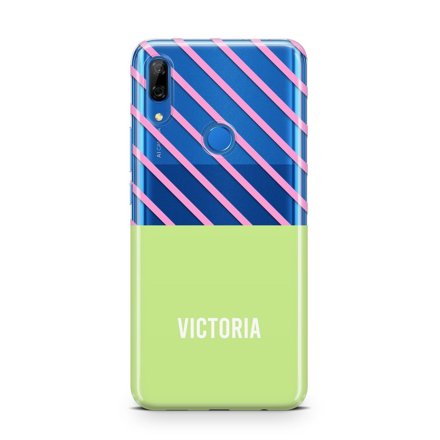 Personalised Pink Green Striped Huawei P Smart Z