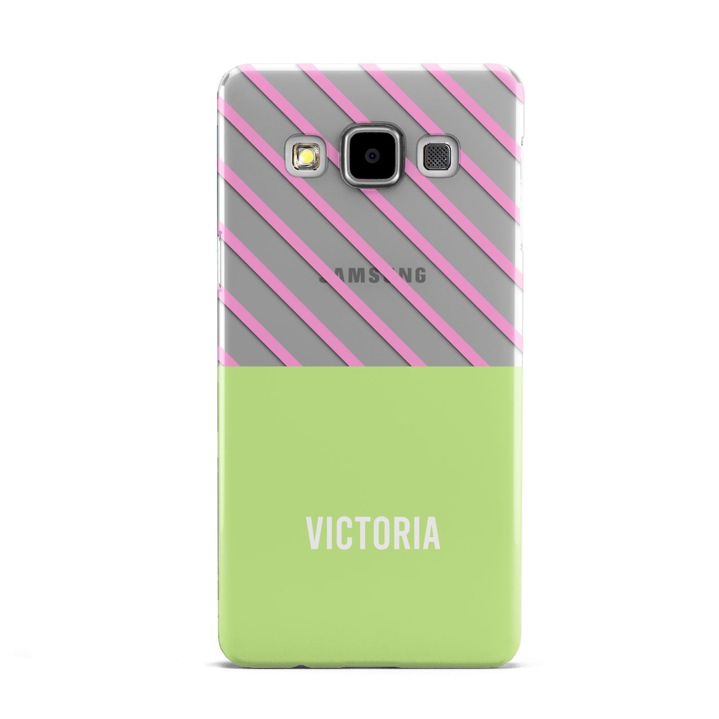 Personalised Pink Green Striped Samsung Galaxy A5 Case