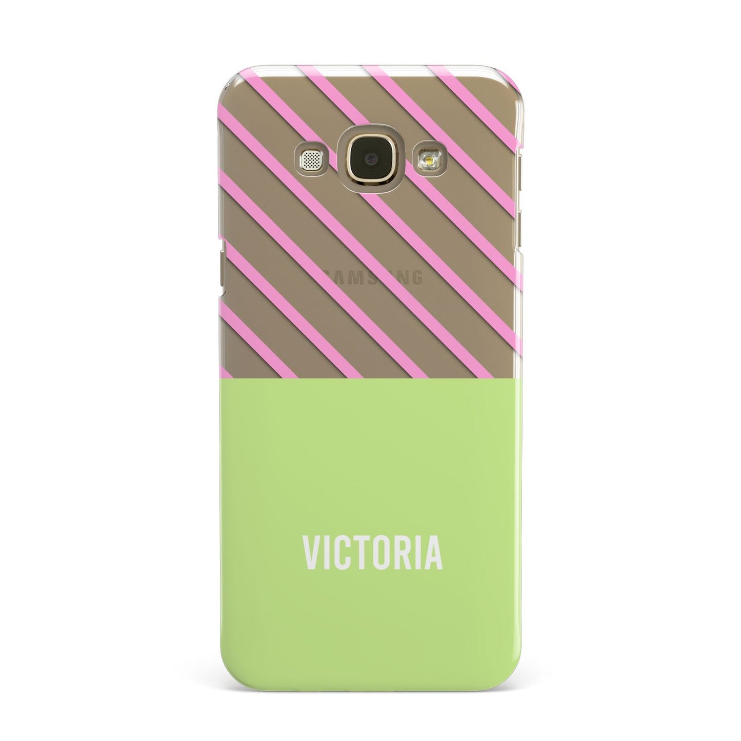 Personalised Pink Green Striped Samsung Galaxy A8 Case