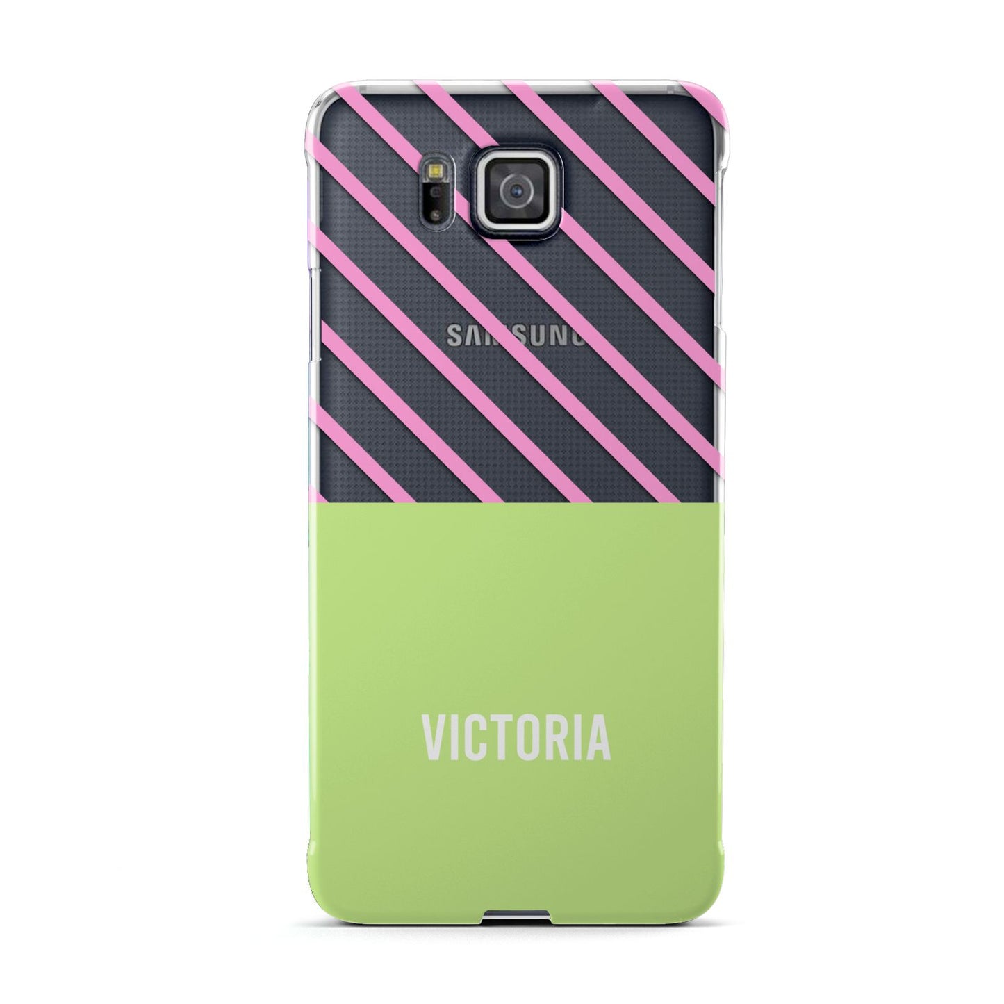 Personalised Pink Green Striped Samsung Galaxy Alpha Case