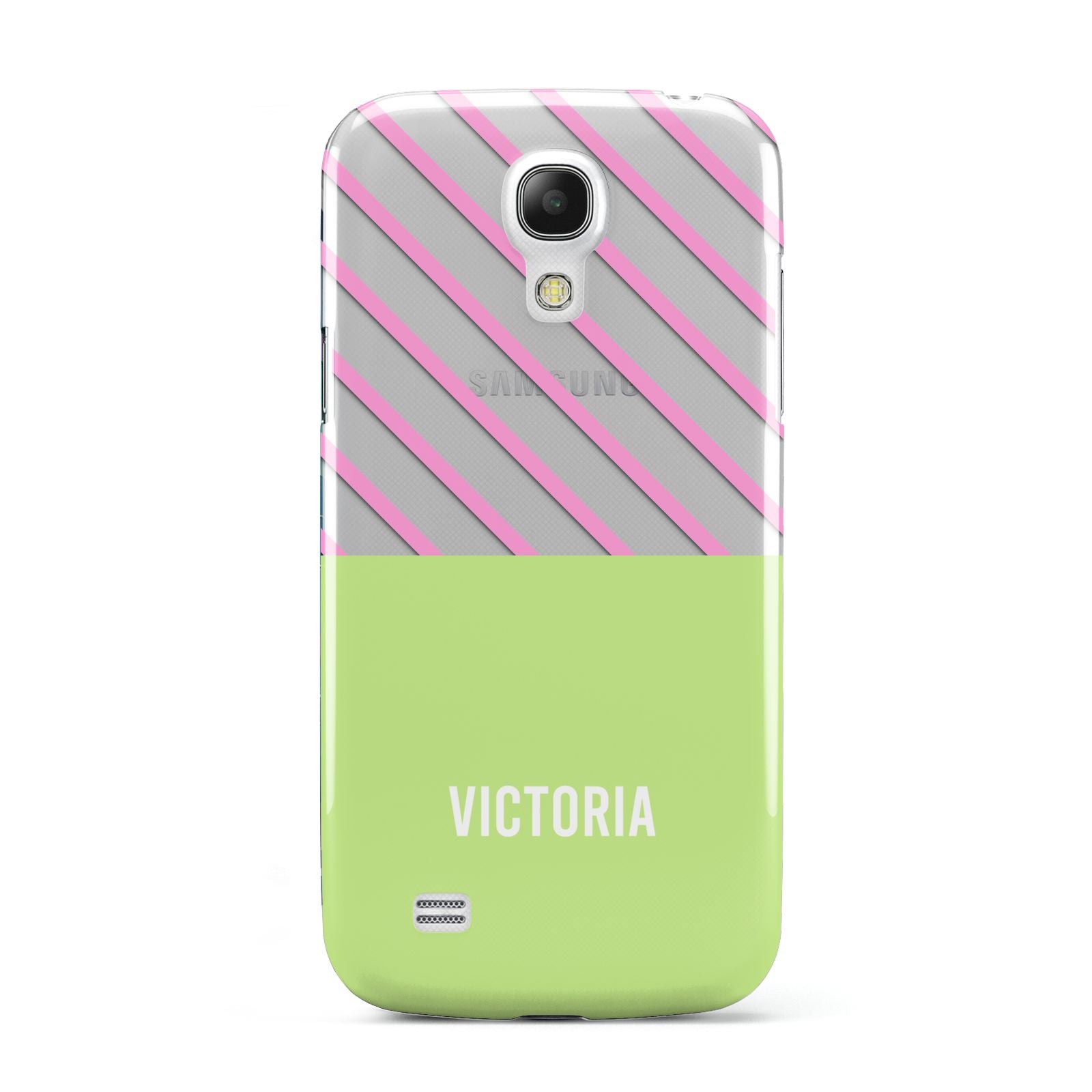 Personalised Pink Green Striped Samsung Galaxy S4 Mini Case