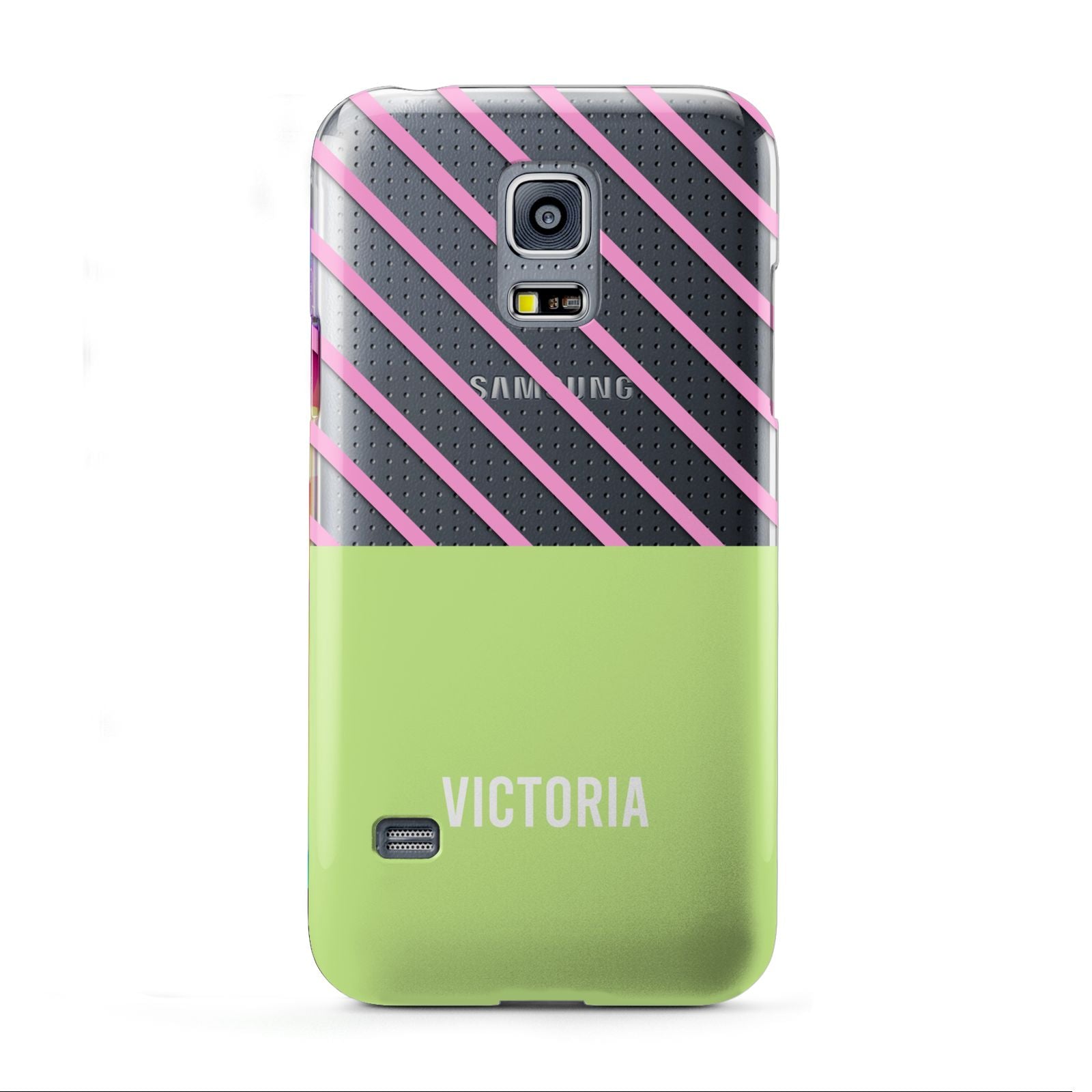 Personalised Pink Green Striped Samsung Galaxy S5 Mini Case