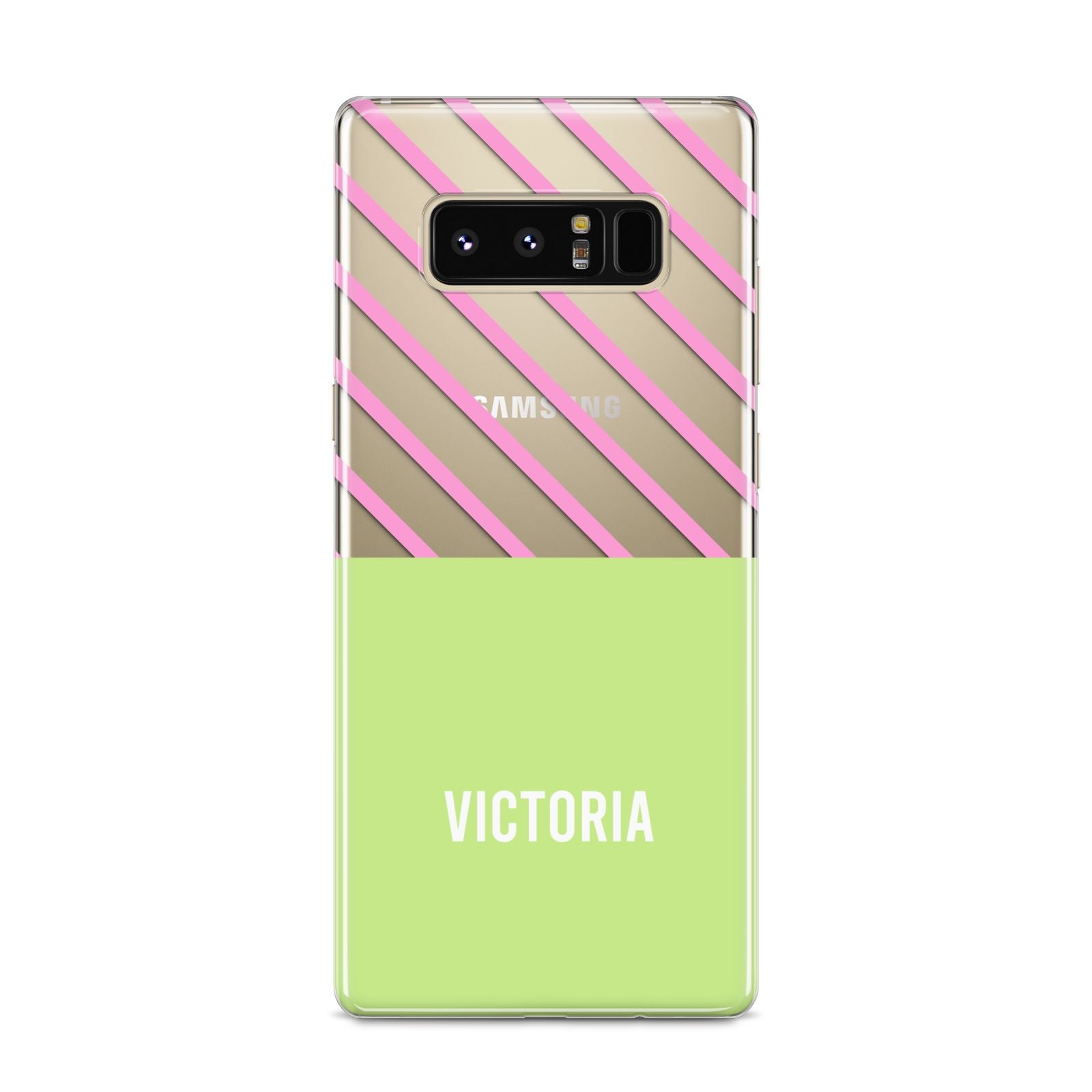 Personalised Pink Green Striped Samsung Galaxy S8 Case